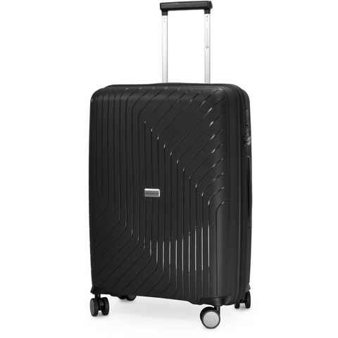 Hauptstadtkoffer Hartschalen-Trolley TXL, 66 cm, schwarz, 4 Rollen, Hartschalen-Koffer Koffer mittel groß Reisegepäck TSA Schloss