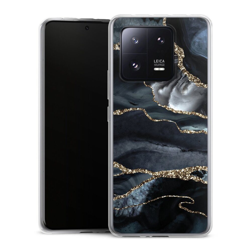 DeinDesign Handyhülle Glitzer Look Marmor Trends Dark marble gold Glitter look, Xiaomi 13 Pro Silikon Hülle Bumper Case Handy Schutzhülle