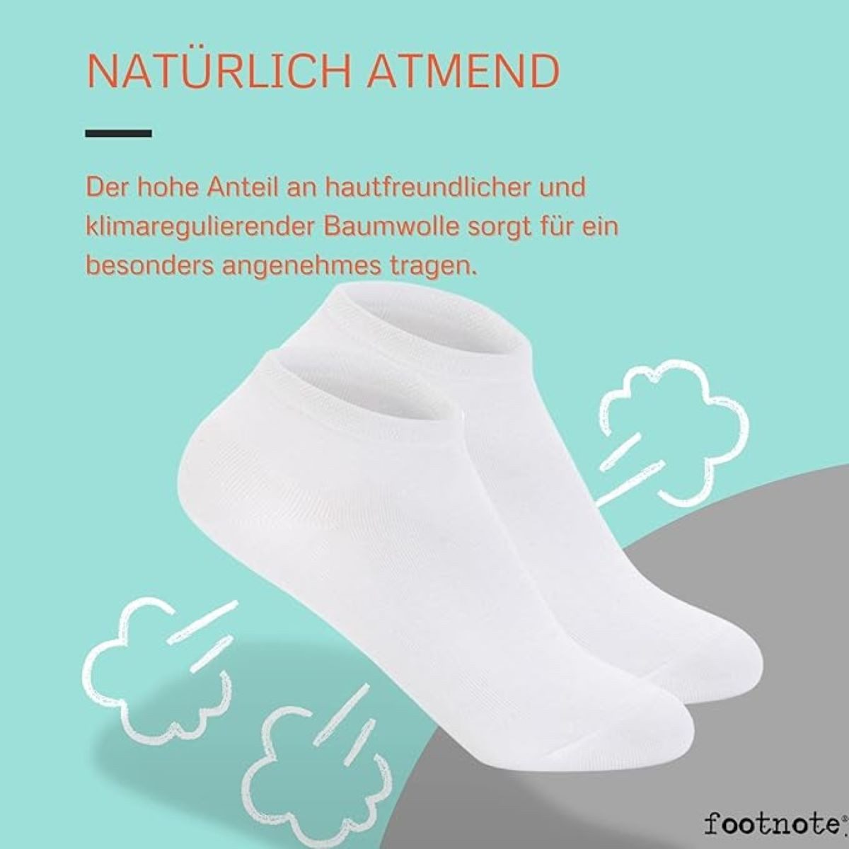 FOOTNOTE Sneakersocken Shakespeare/39-42/weiß (10-Paar) trendige Socken mit Softbund – Bild 5 von 5