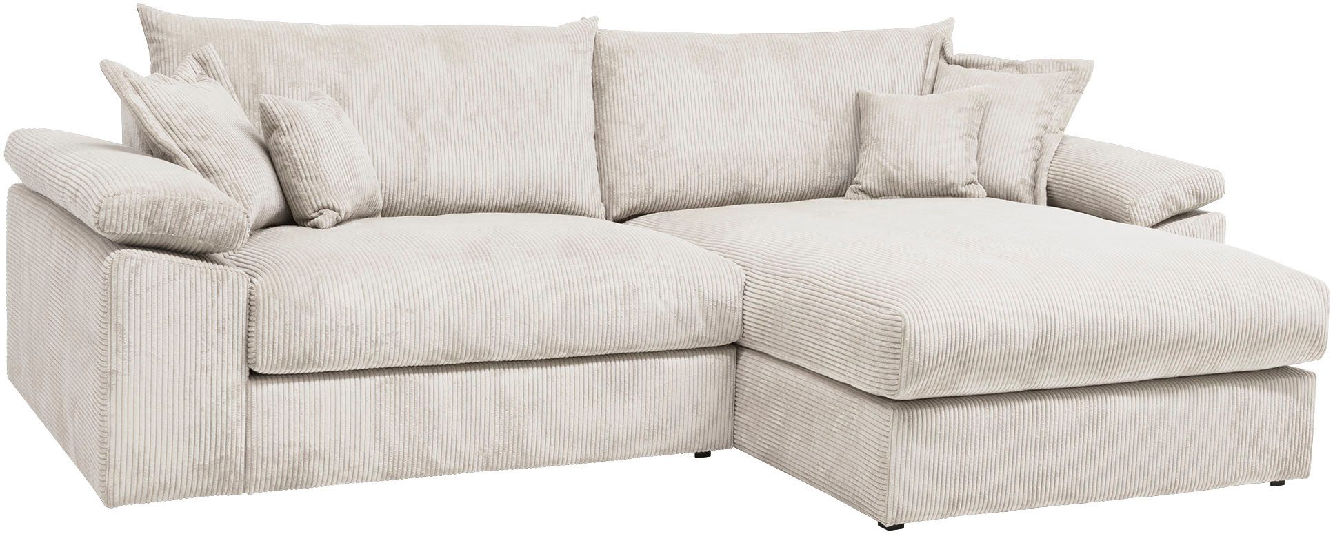 OTTO home Ecksofa Soft&Cosy XXL L-Form, B: 303 cm - OTTO. Verlässliche Qualität., Mega-Sofa, Cord oder Chenille-Struktur, mit Federkern & 4 Zierkissen – Bild 2 von 5