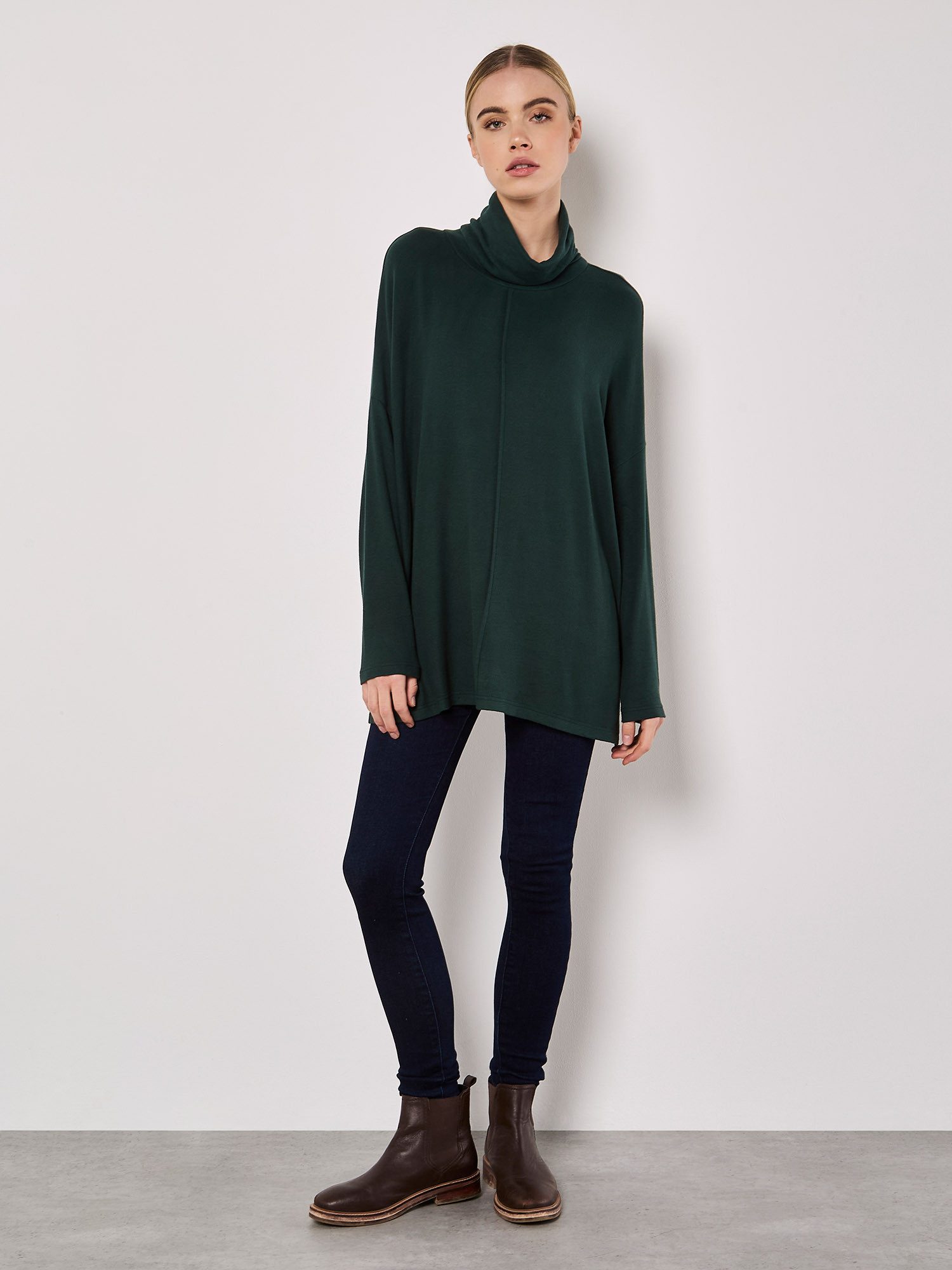 Apricot Rollkragenshirt Oversized Top mit weitem Rollkagen günstig online kaufen