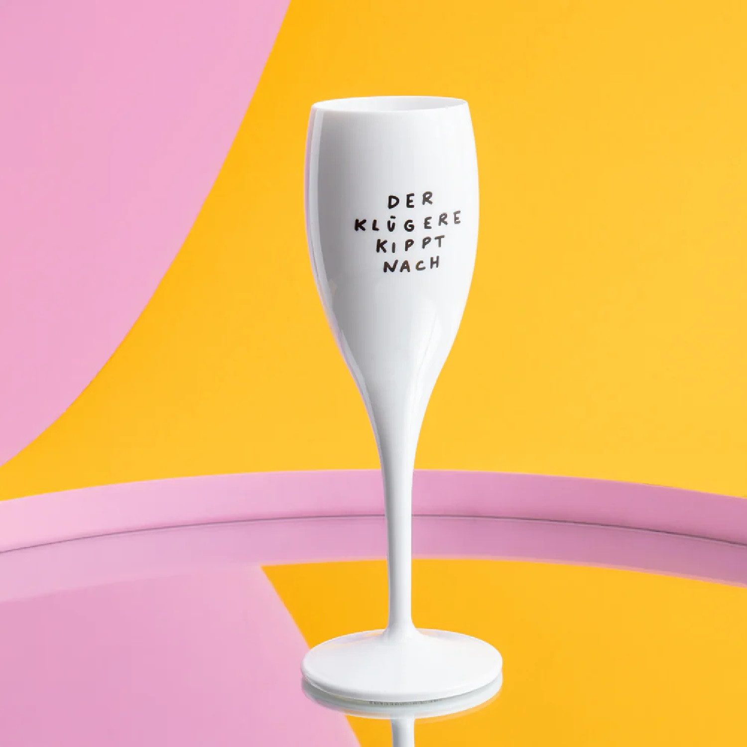 KOZIOL Sektglas Cheers No.1 der klügere kippt nach 100 ml, Superglas