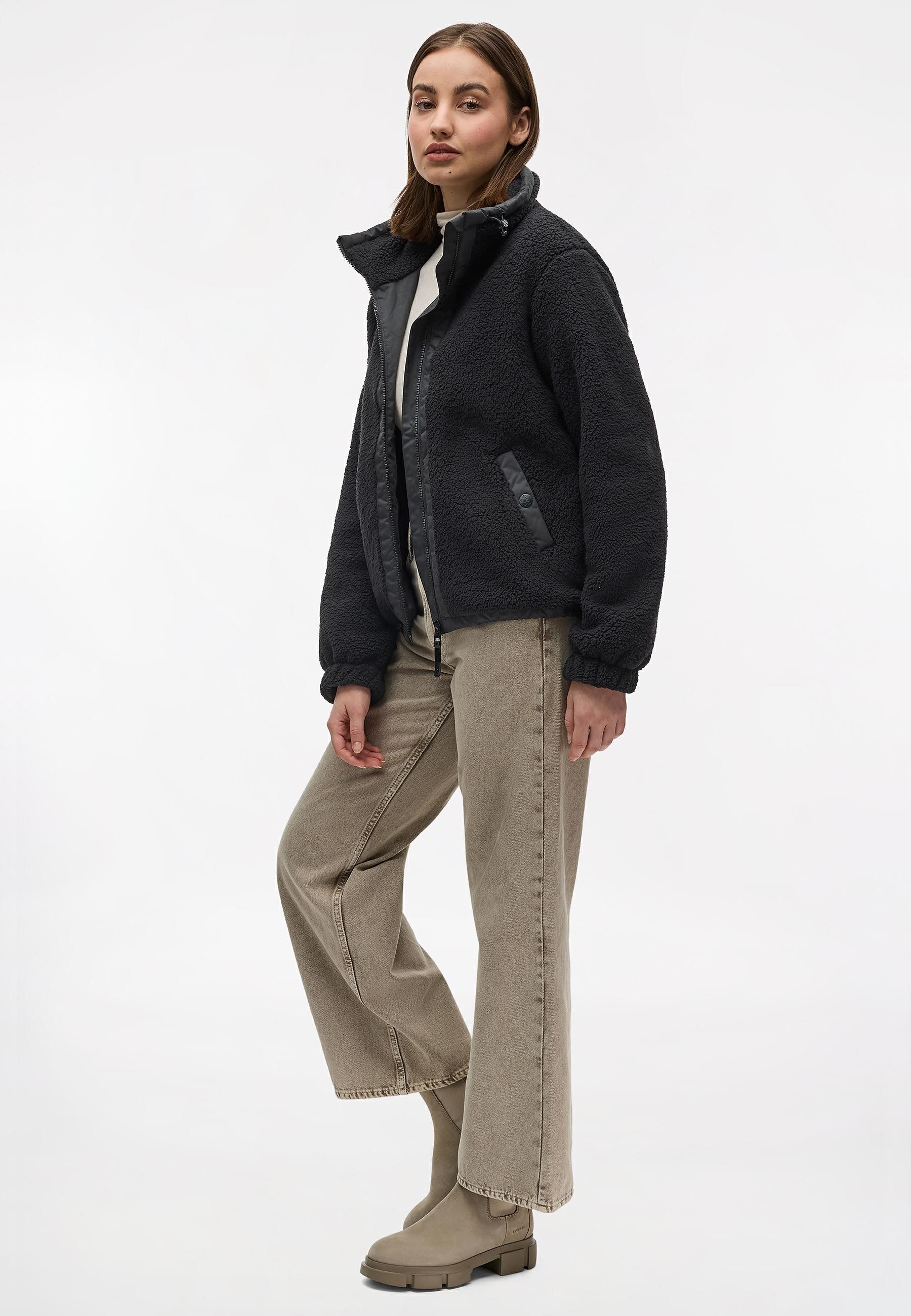 Ragwear Sweatjacke Nordicka Sportliche Kapuzenjacke mit Kunstleder-Elementen