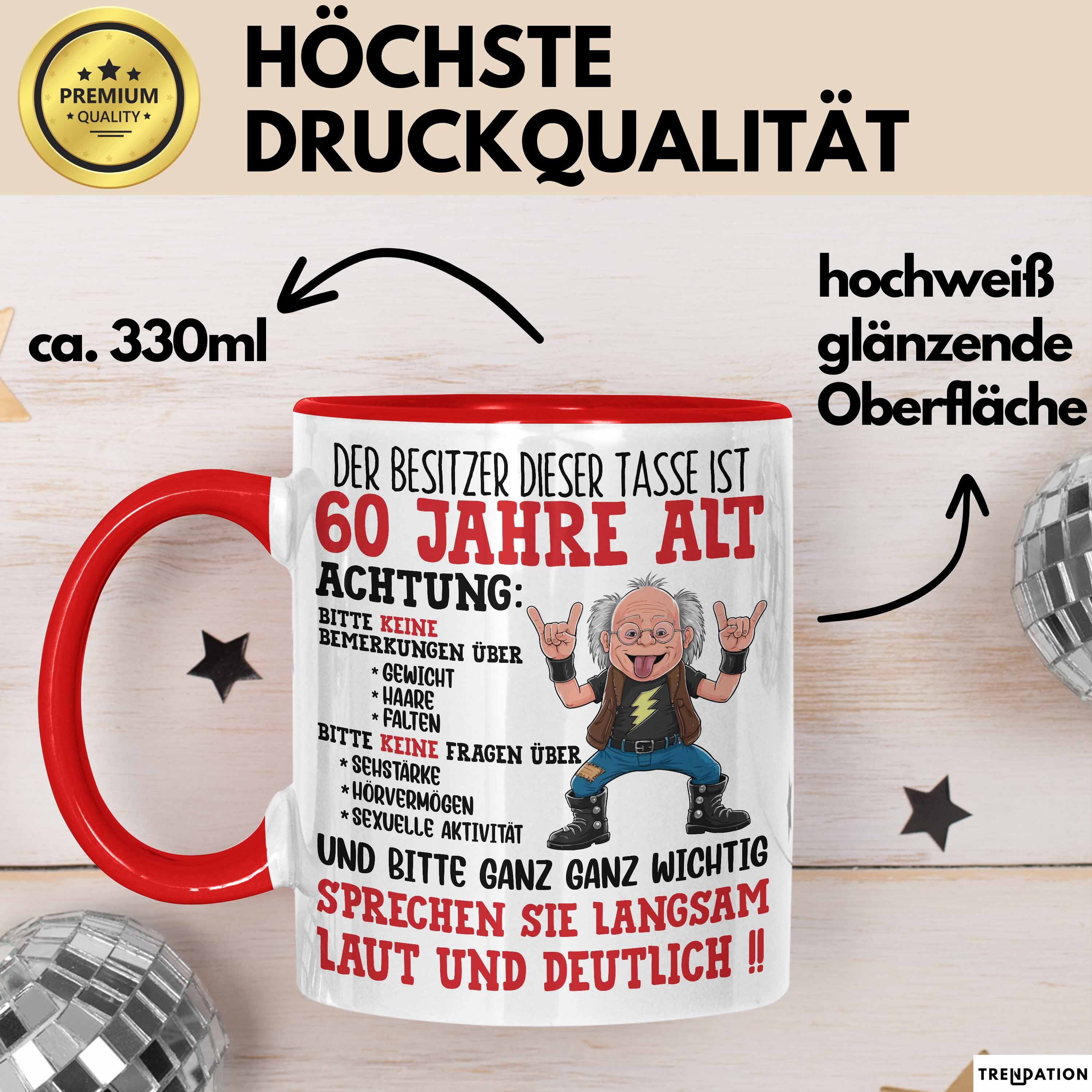 Trendation Tasse 60. Geburtstag Tasse Geschenk Der Besitzer Dieser Tasse Ist 60 Jahre A