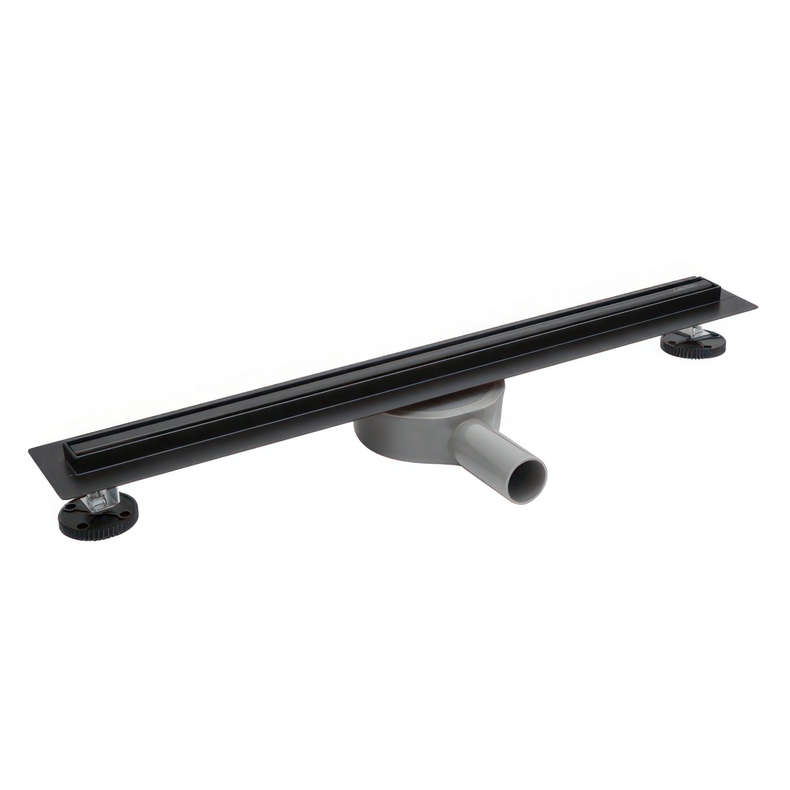 KOLMAN Duschrinne Slim & Low Proline Edelstahl Flach Bodenablauf 70 cm,Komplettset, in Schwarz