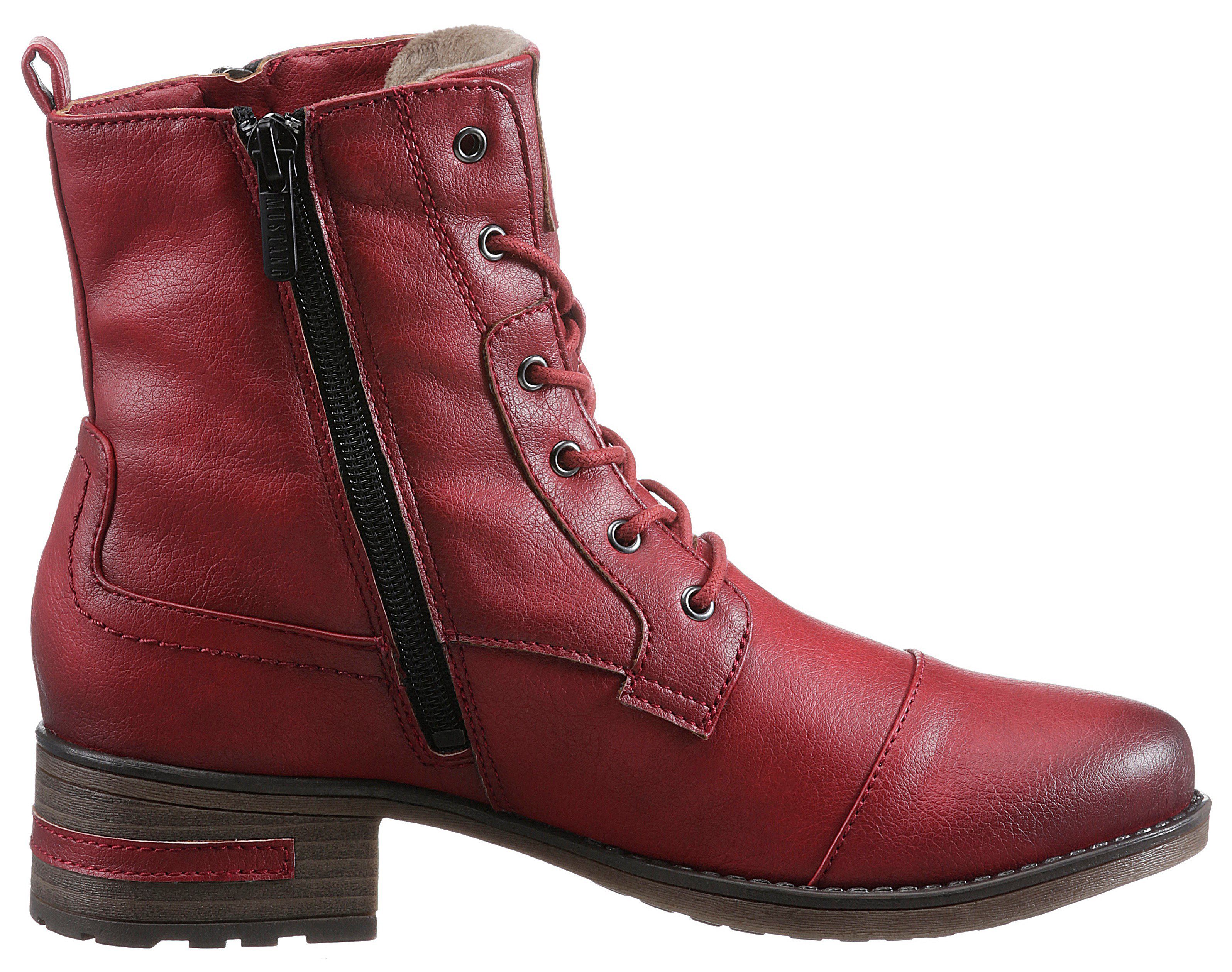 in Look Shoes klassischem Schnürstiefelette Mustang rot