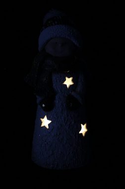 Dekoleidenschaft Engelfigur 43 cm hoch mit LED Beleuchtung, Dekofigur Engel, Weihnachtsdeko, für Drinnen & Draußen, Leuchtdeko, Engelsfigur, Weihnachtsfigur