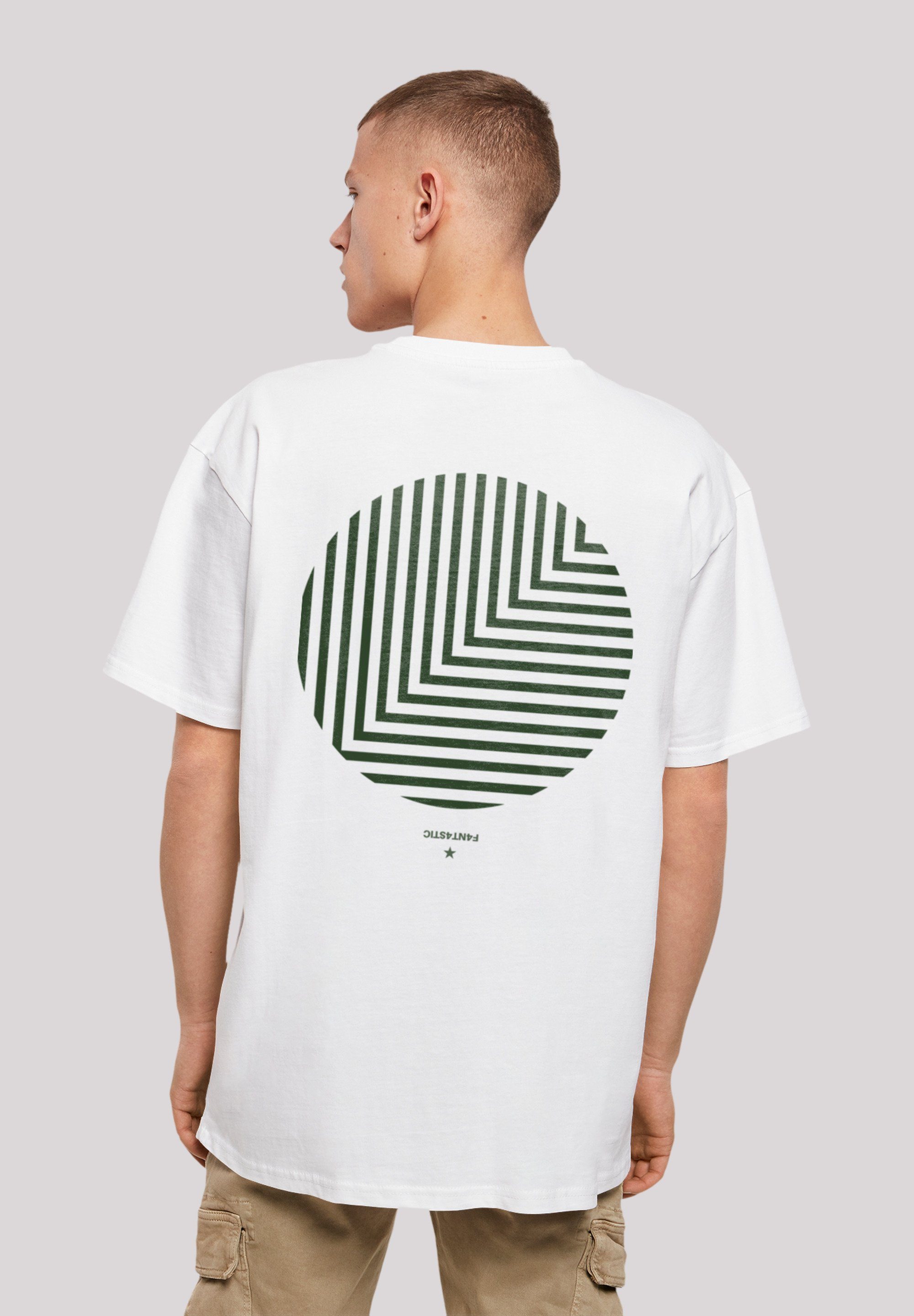 F4NT4STIC T-Shirt Geometrics Grau Print weiß