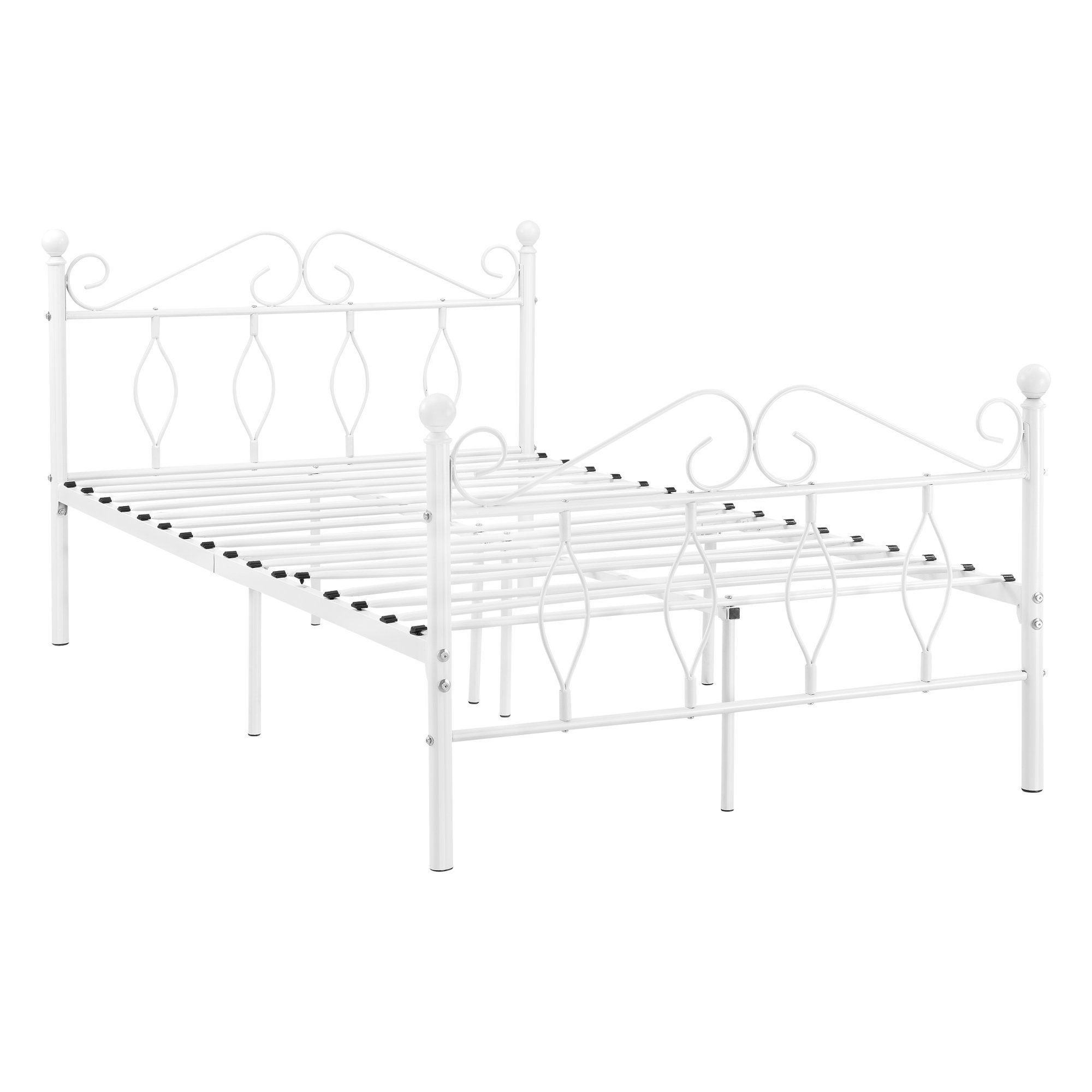 en.casa Metallbett, »Apolda« Gästebett mit Stahlramen 120x200 cm Weiß. Reduzierter Preis € 109,99. Unverbindliche Preisempfehlung € 144,99
