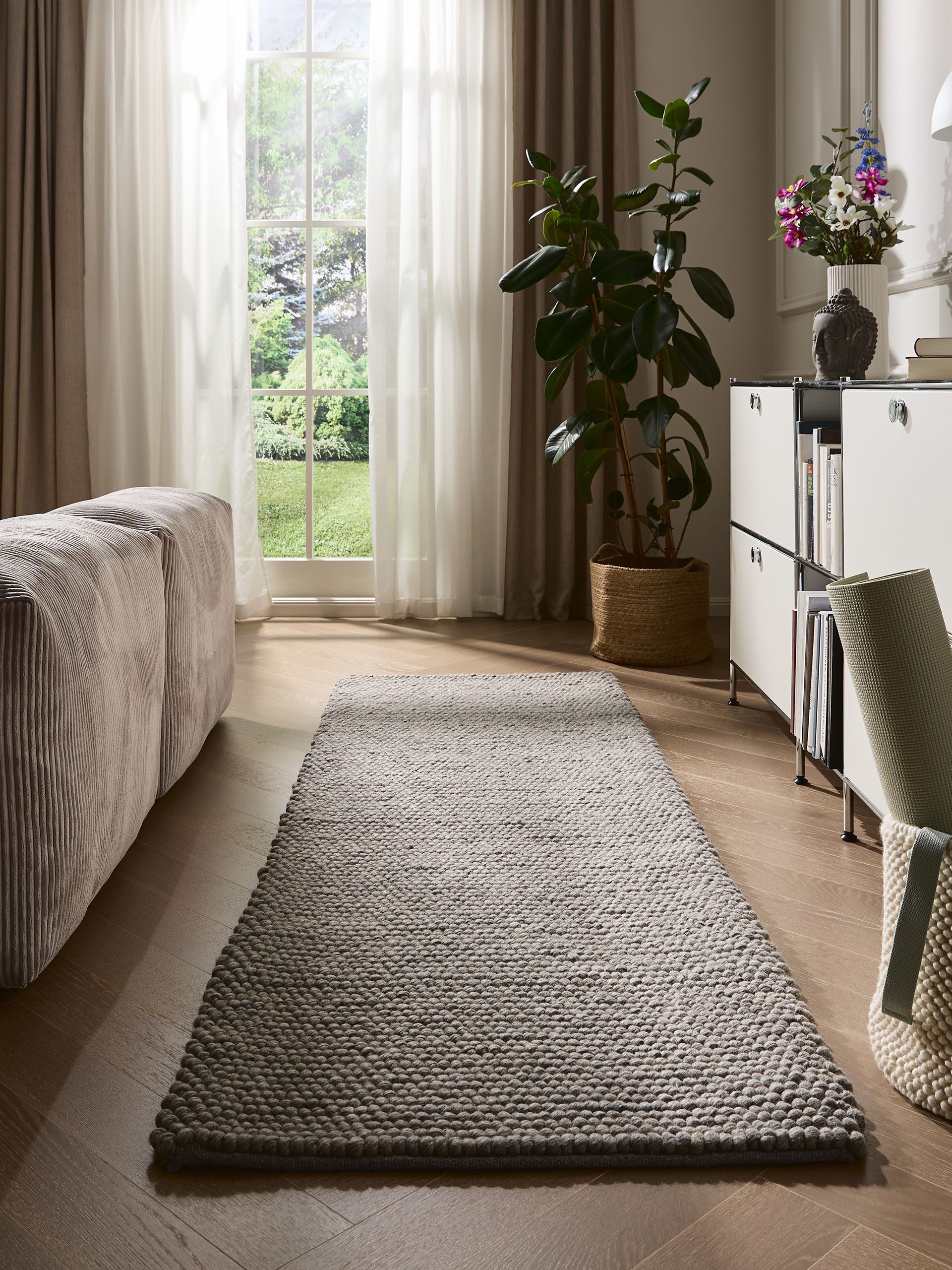 benuta Wollteppich Beads, rechteckig, Höhe: 11 mm, Kunstfaser, Berber, Ethn günstig online kaufen