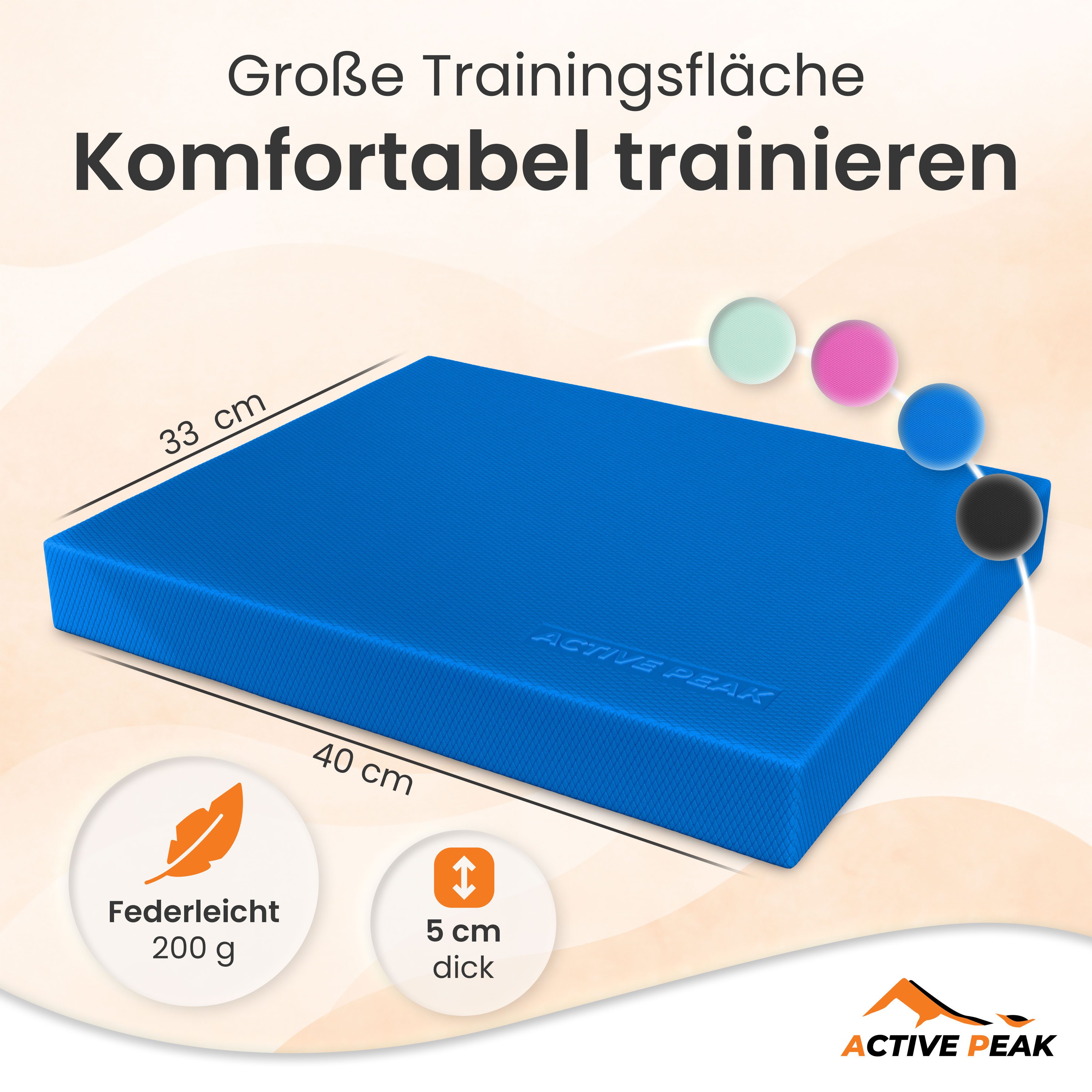 Active Peak Balanceboard Balance Pad, Balance Kissen Gymnastik XXL Balancekissen
