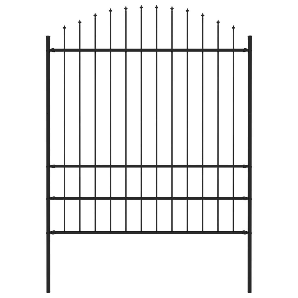 vidaXL Gartenzaun Gartenzaun Woerden mit Speerspitze Stahl 170 x 200 cm Schwarz, (1-St)