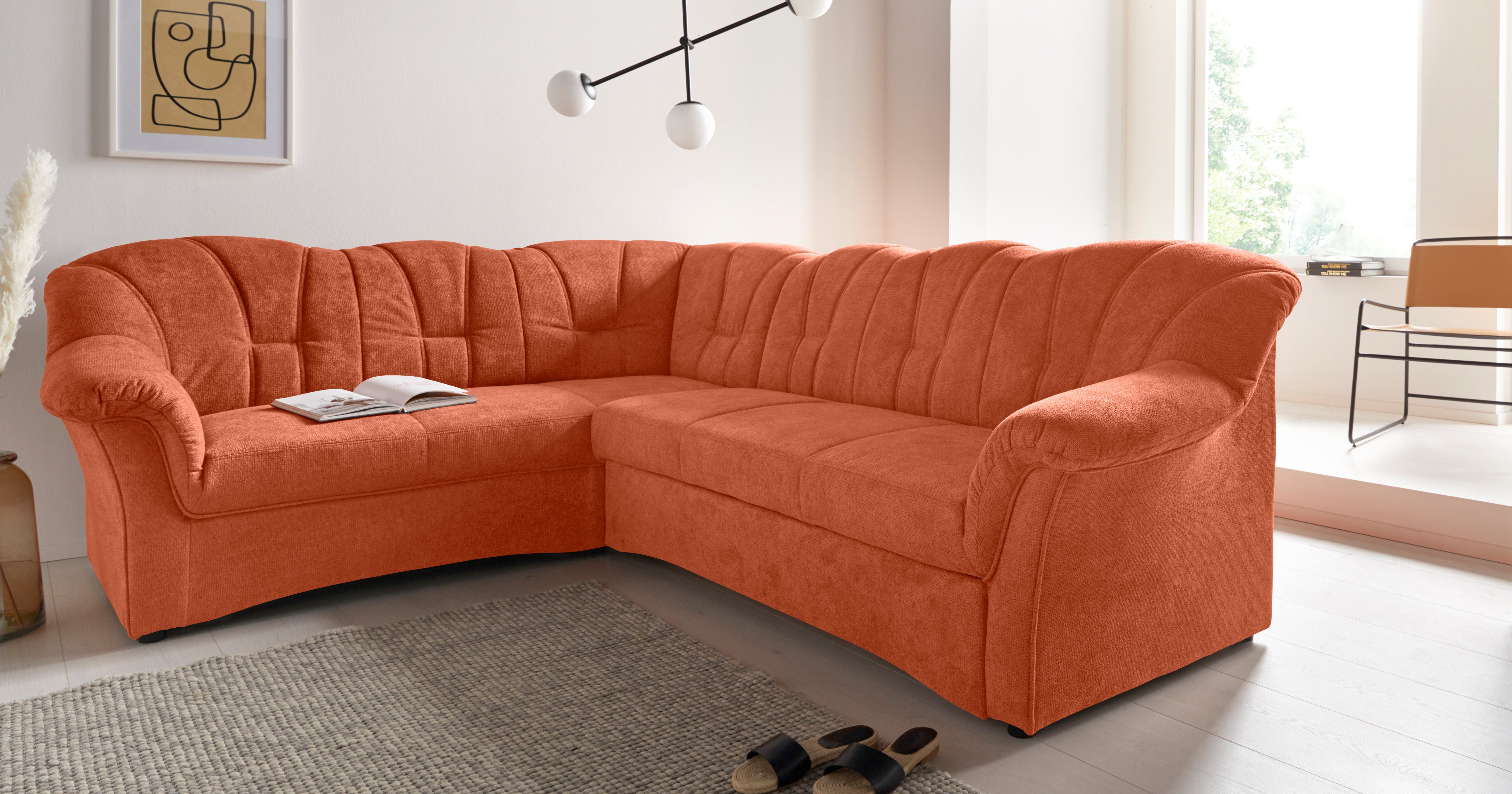 DOMO collection Ecksofa "Topper, elegant und zeitlos, kompaktes Stellmaß 24 günstig online kaufen