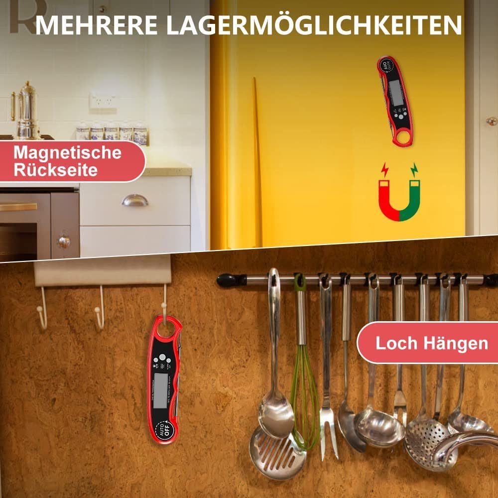 Thermometer Küche, Fleischthermometer Grillthermometer Grillthermometer, GelldG Digital
