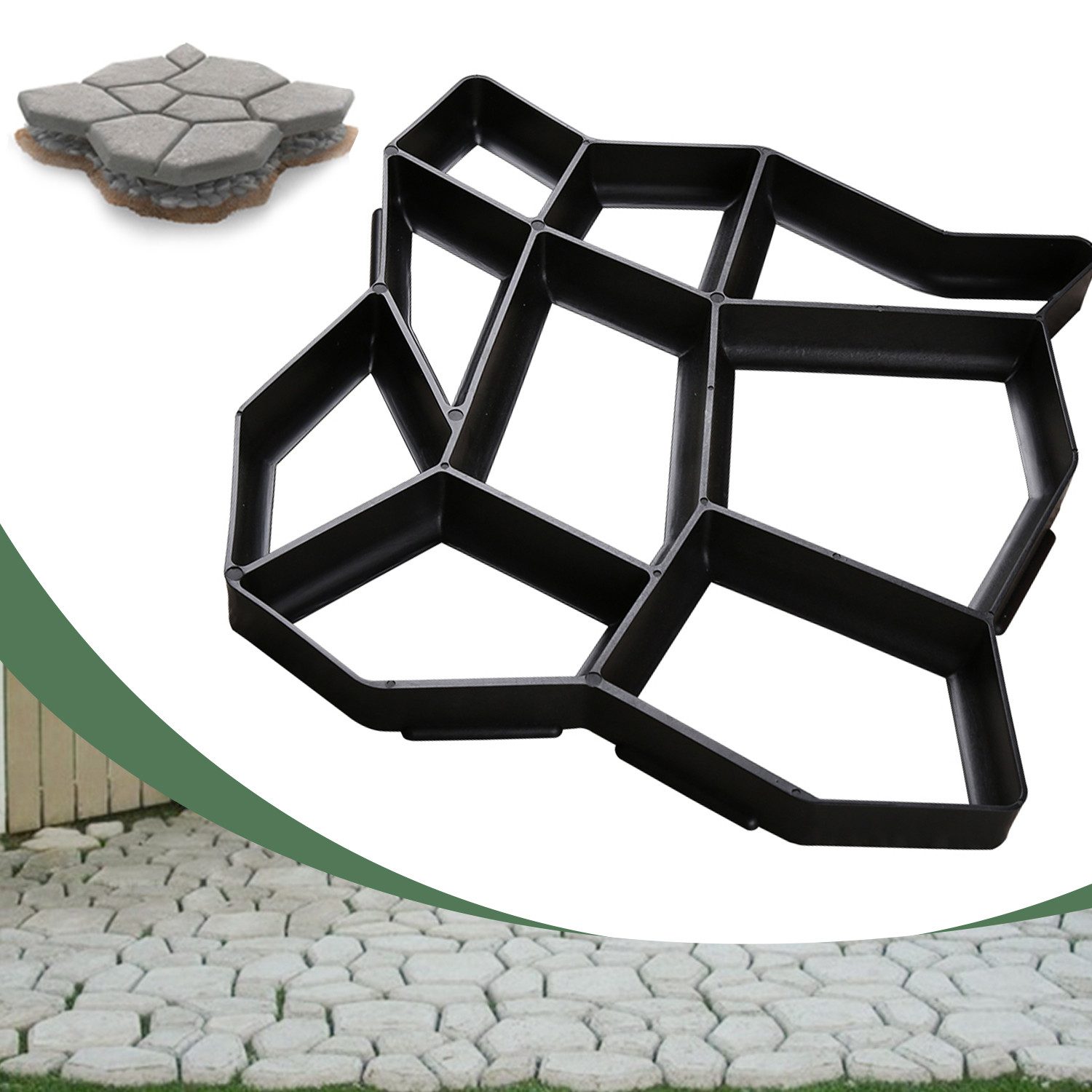 Clanmacy Gipsfaserplatten 1-5x DIY Pflasterform Gehweg günstig online kaufen