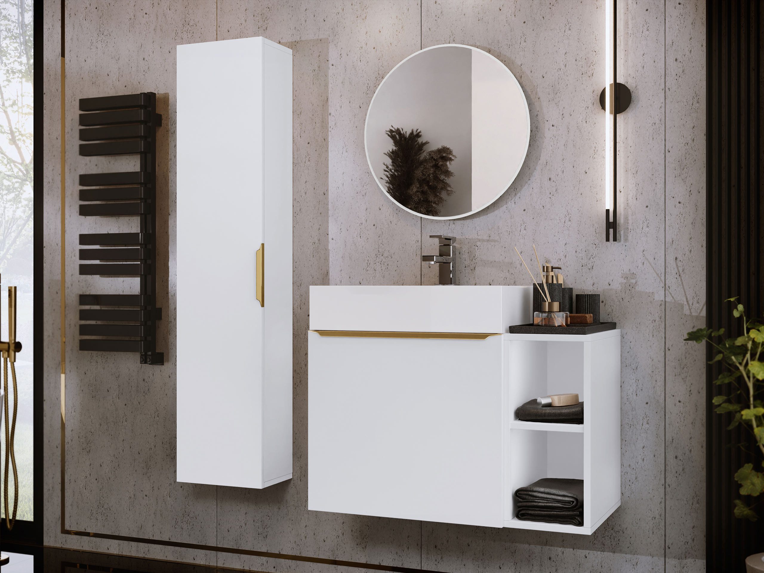MIRJAN24 Badmöbel-Set Mogares, (4er-Set, Waschbeckenschrank, Badezimmerschr günstig online kaufen
