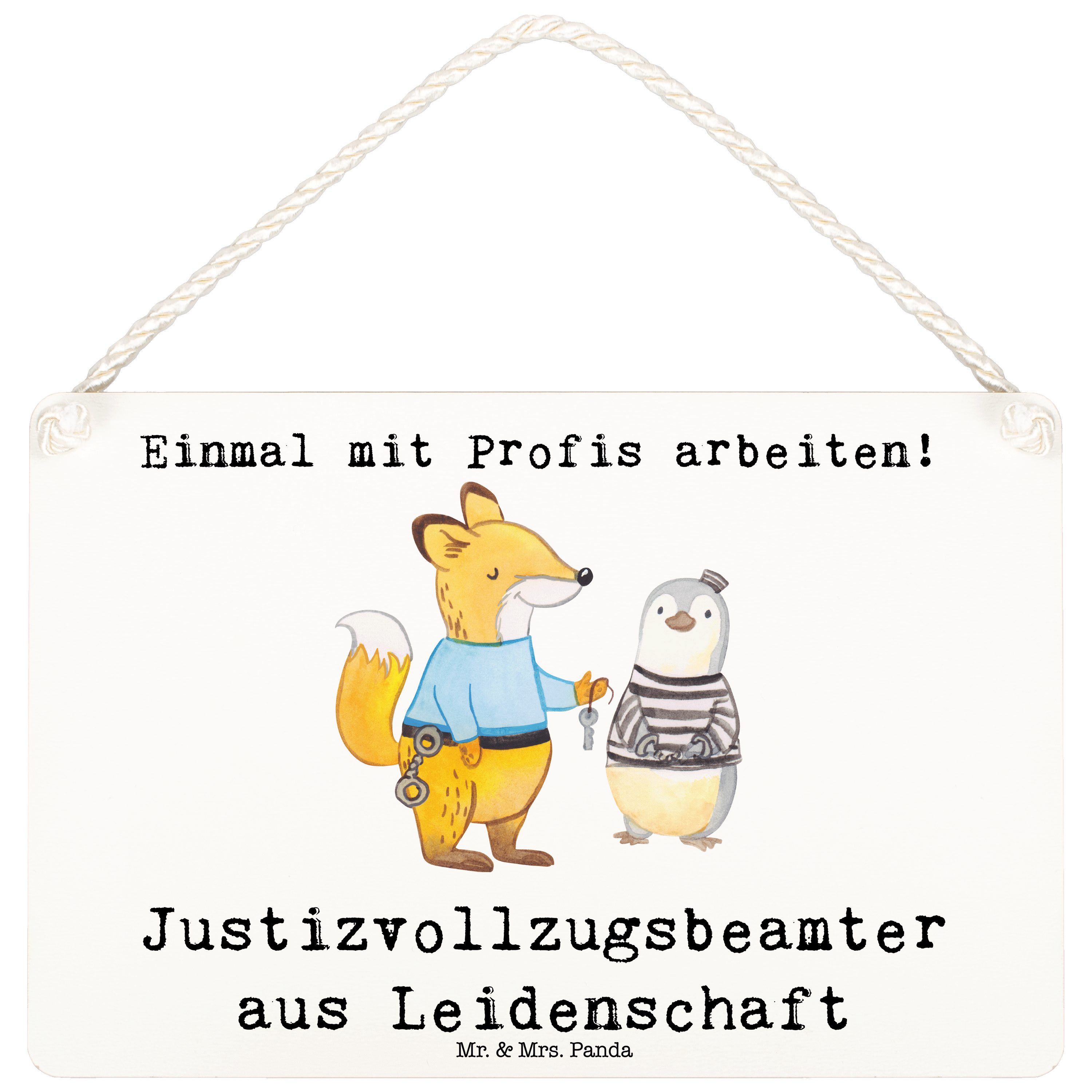 Mr. & Mrs. Panda Hinweisschild DIN A6 Justizvollzugsbeamter aus