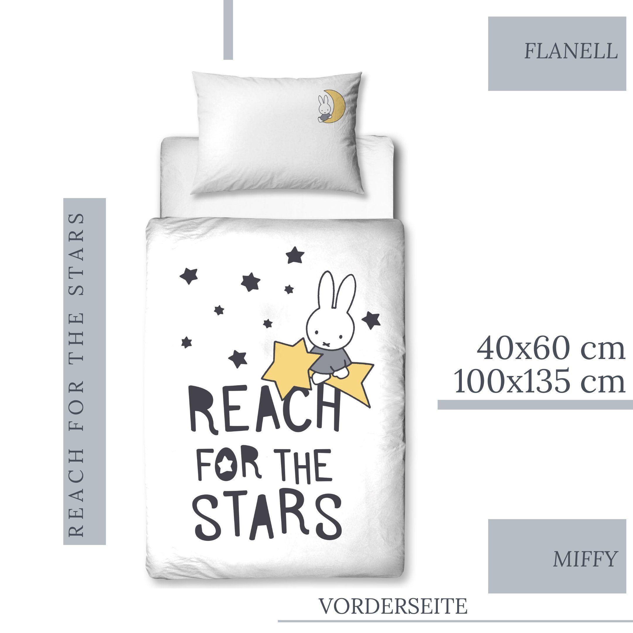 MTOnlinehandel Babybettwäsche Miffy Hase 100x135 + 40x60 cm, 100 % Baumwoll günstig online kaufen
