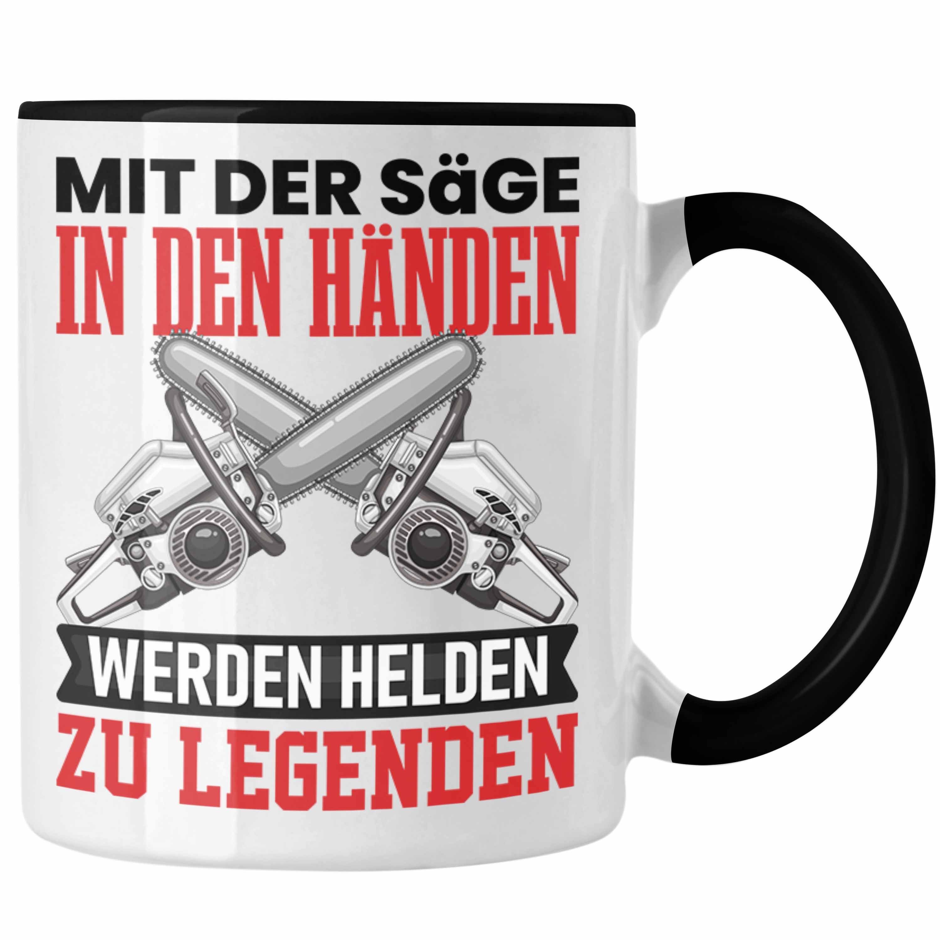 Holzfans Schwarz Waldarbeiter Tasse Geschenkidee Waldarbeiter Trendation Tasse Geschenk