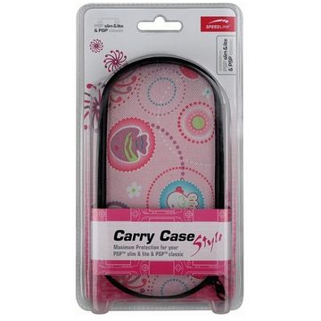Speedlink Konsolen-Tasche Carry Case Hard-Case Tasche Bag Rosa, Schutz-Hülle Karabiner Etui für Sony PSP Classic Fat Slim&Lite Street