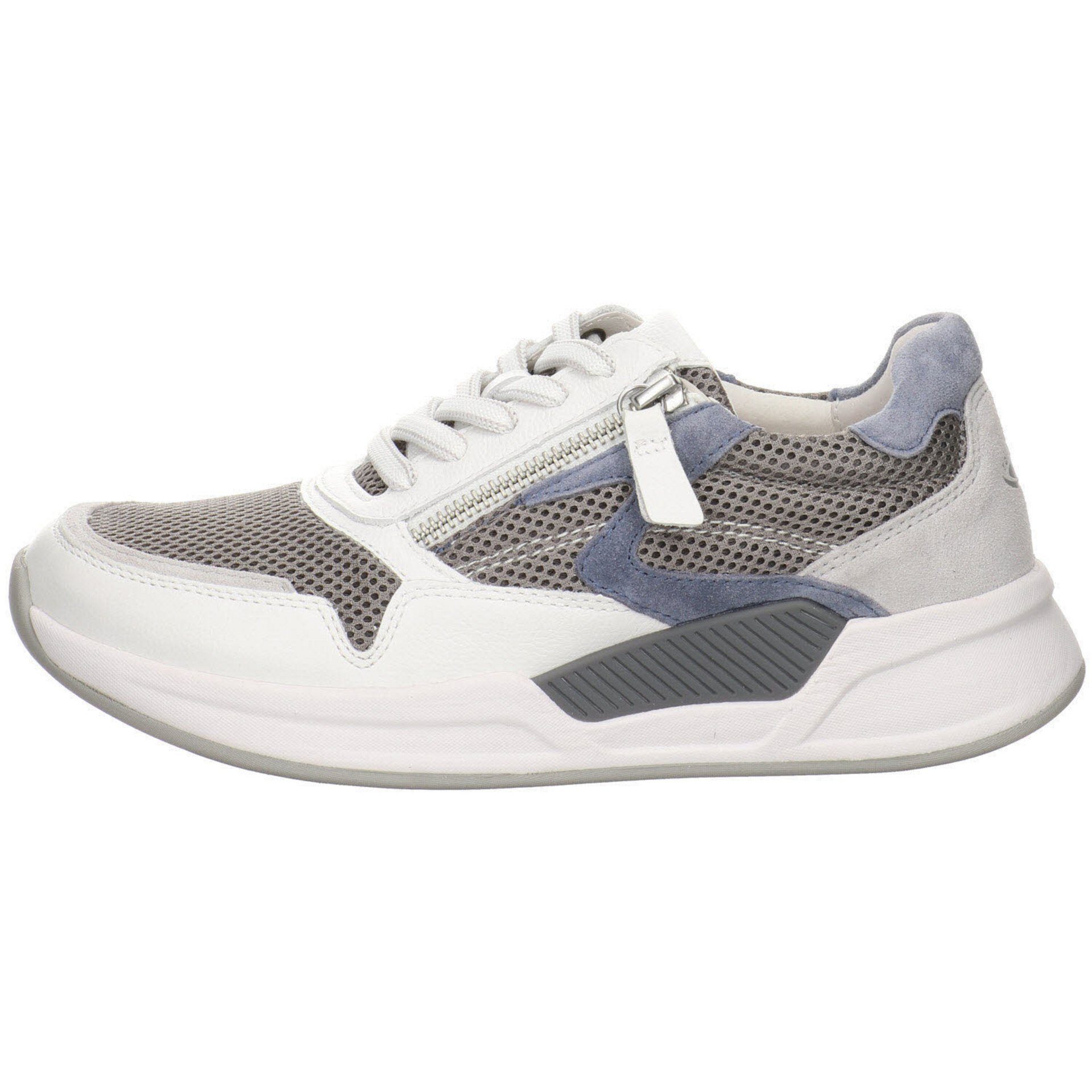 Schnürschuh grau/weiss/nautic Gabor Damen / Leder-/Textilkombination Schuhe Sneaker Sneaker Rollingsoft 41