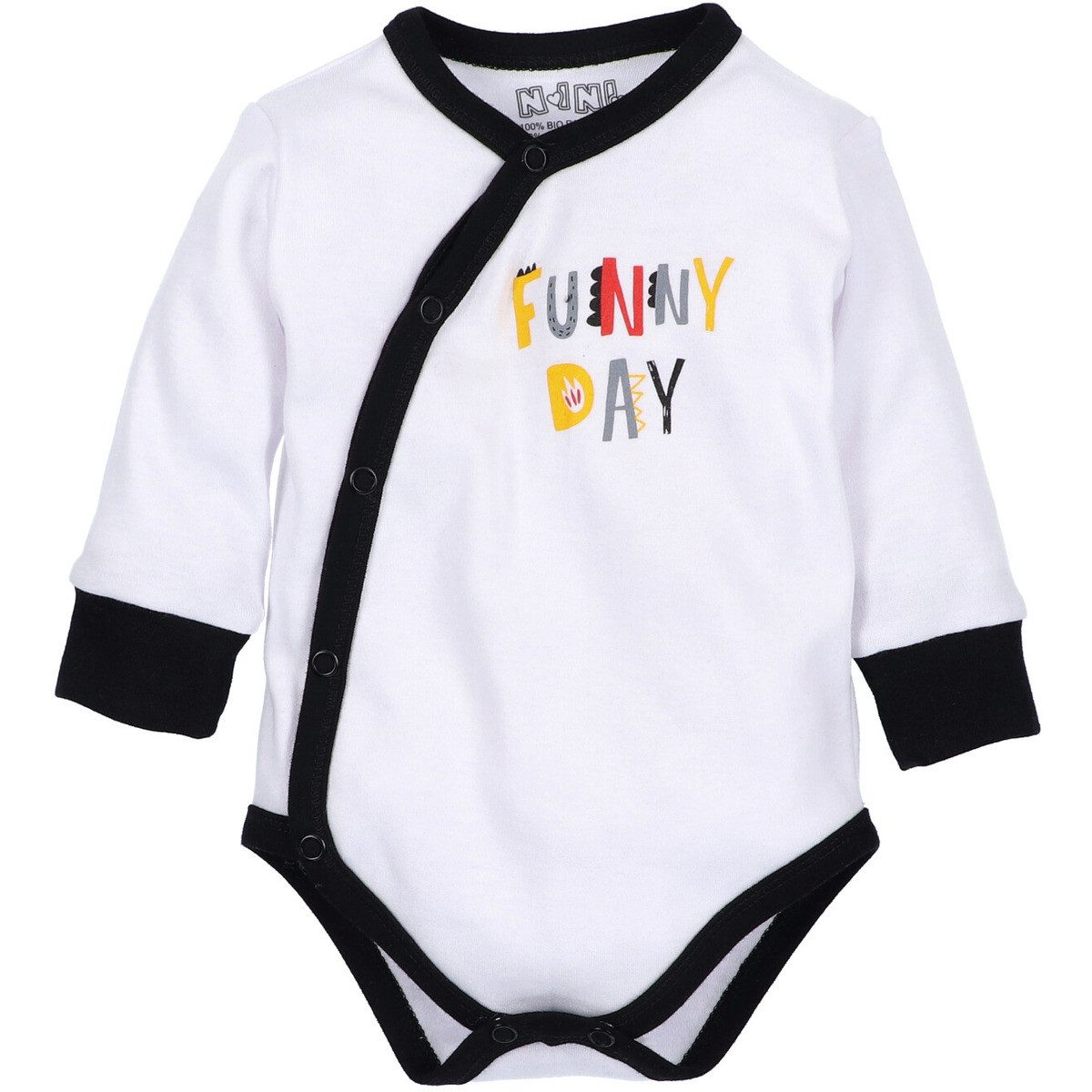 Langarmwickelbody Funny Day Unisex Kinder