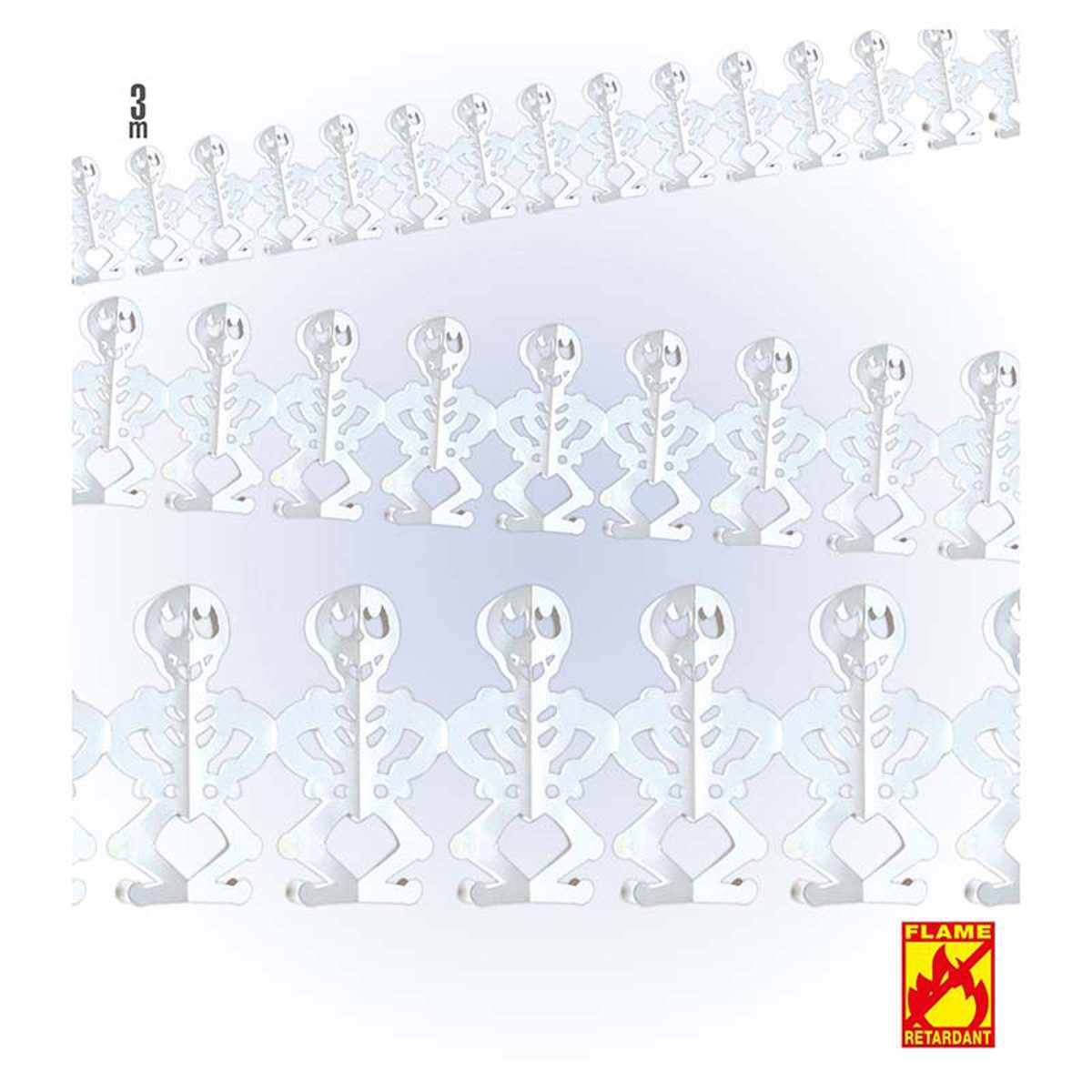 Widmann S.r.l. Girlande Girlande Halloween Papier Skelette, 3m