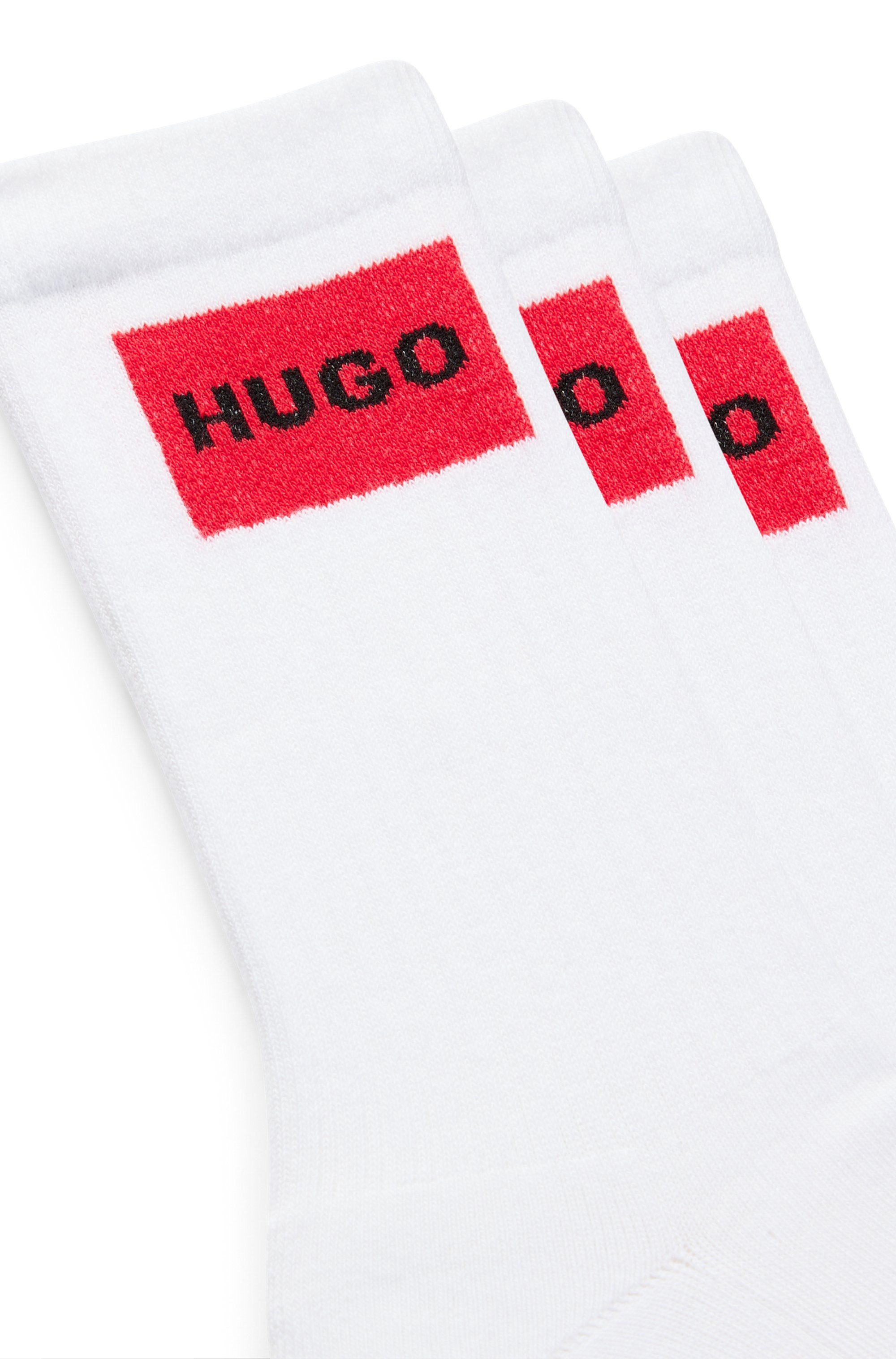 HUGO Freizeitsocken 3P QS RIB LABEL (Packung, 3-Paar, 3er) mit kontrastfarb günstig online kaufen