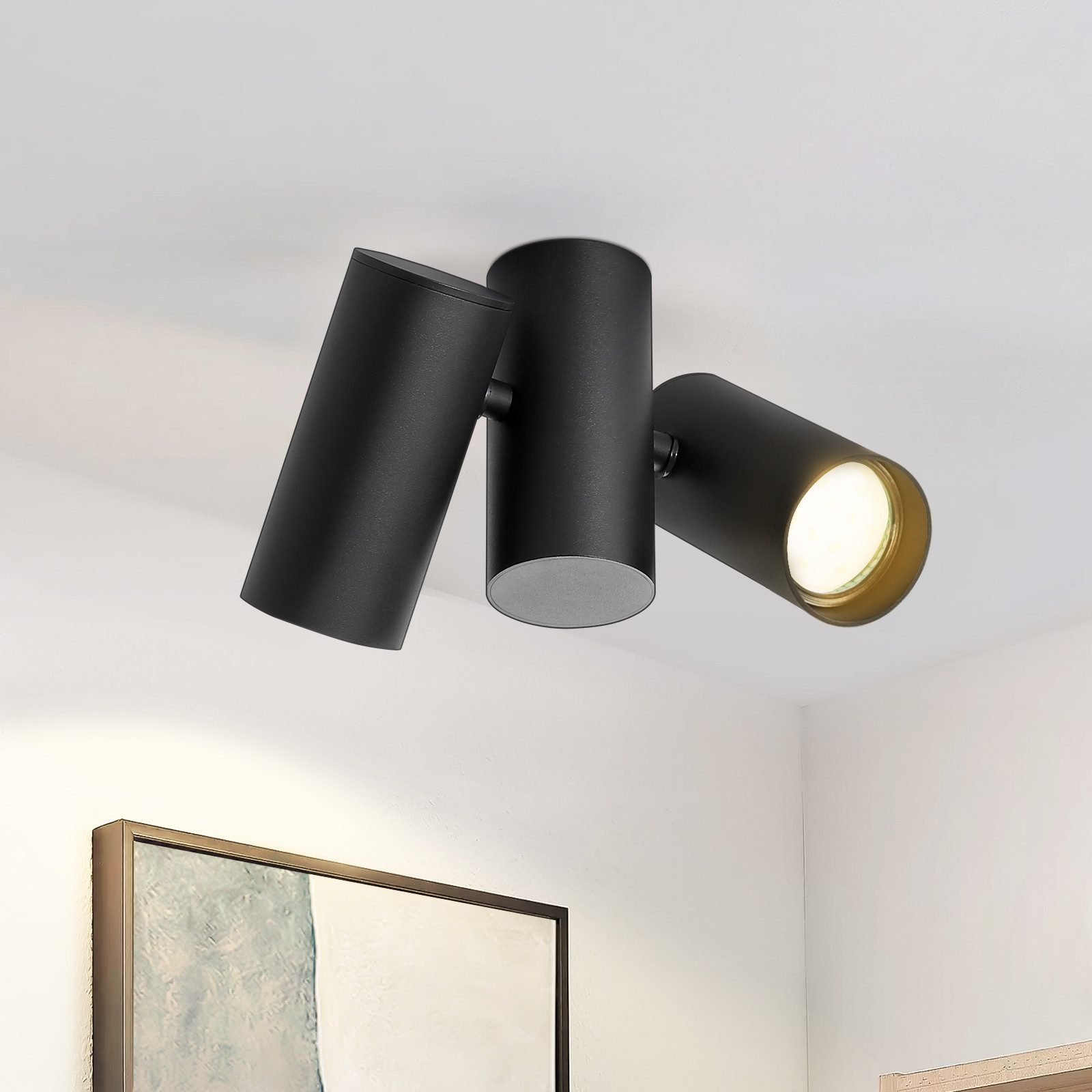 ZMH Deckenstrahler 2 Flammig Schwarz/Weiß Deckenlampe günstig online kaufen
