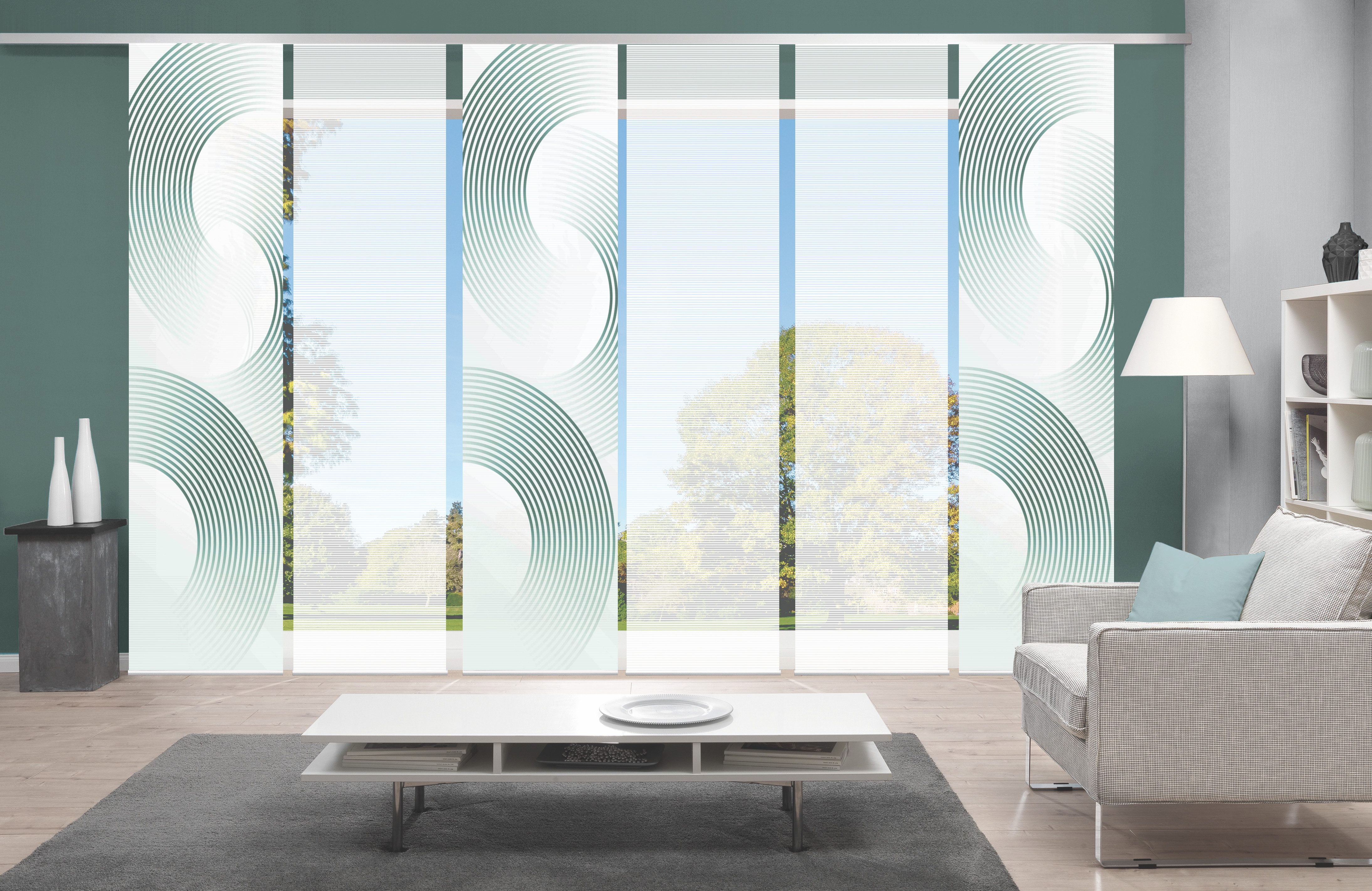 Vision Schiebegardine BEXON (6 St), Paneelwagen, halbtransparent, SET,SCHIEBEVORHANG,BAMBUS,DIGITALDRUCK