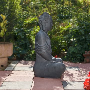NEUSTEIN Buddhafigur XXXL Großer Buddha 100 cm Steinoptik Garten Deko Figur Skulptur