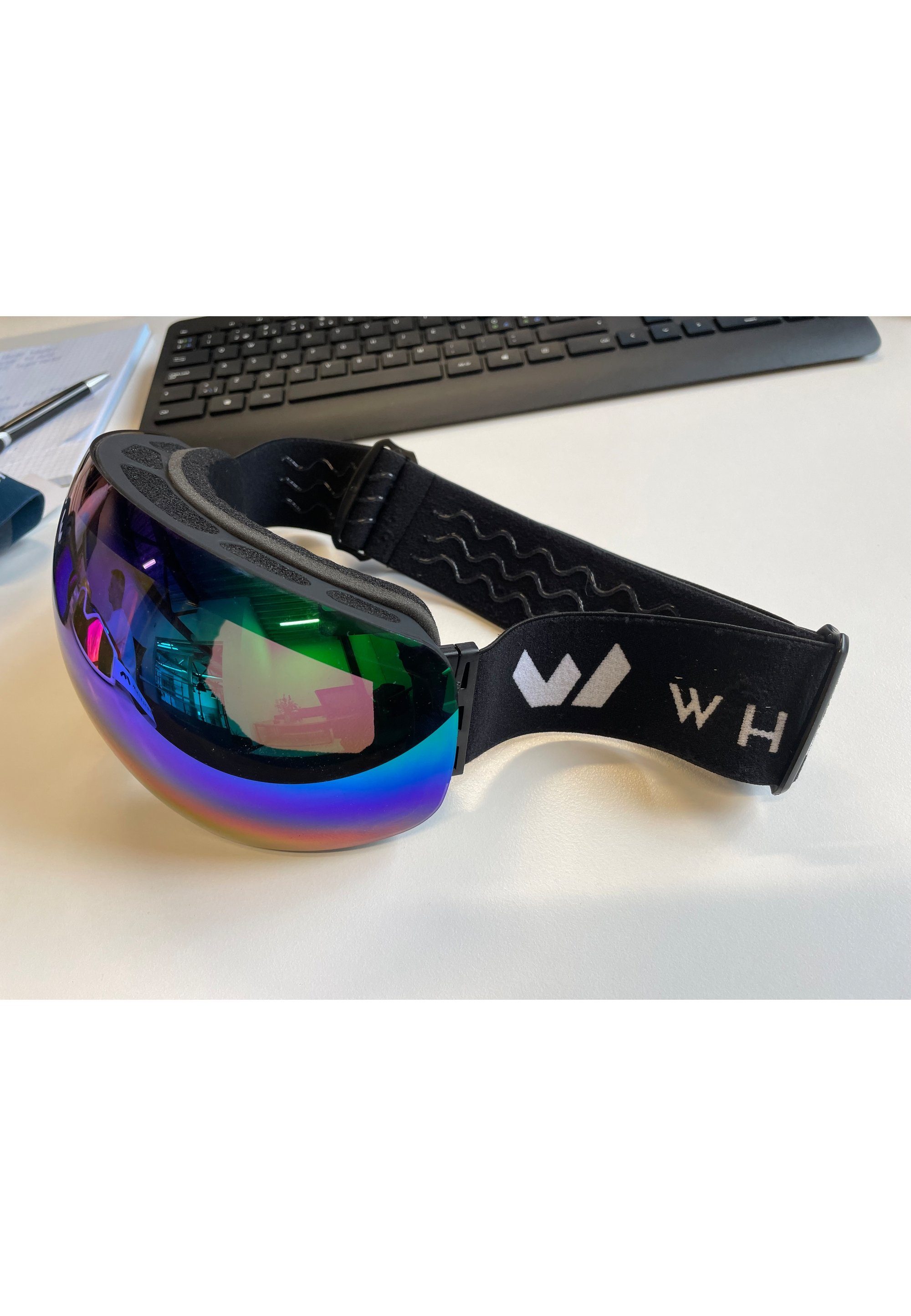 Skibrille schwarz-blau WHISTLER praktischer WS6100, Anti-Fog-Beschichtung mit