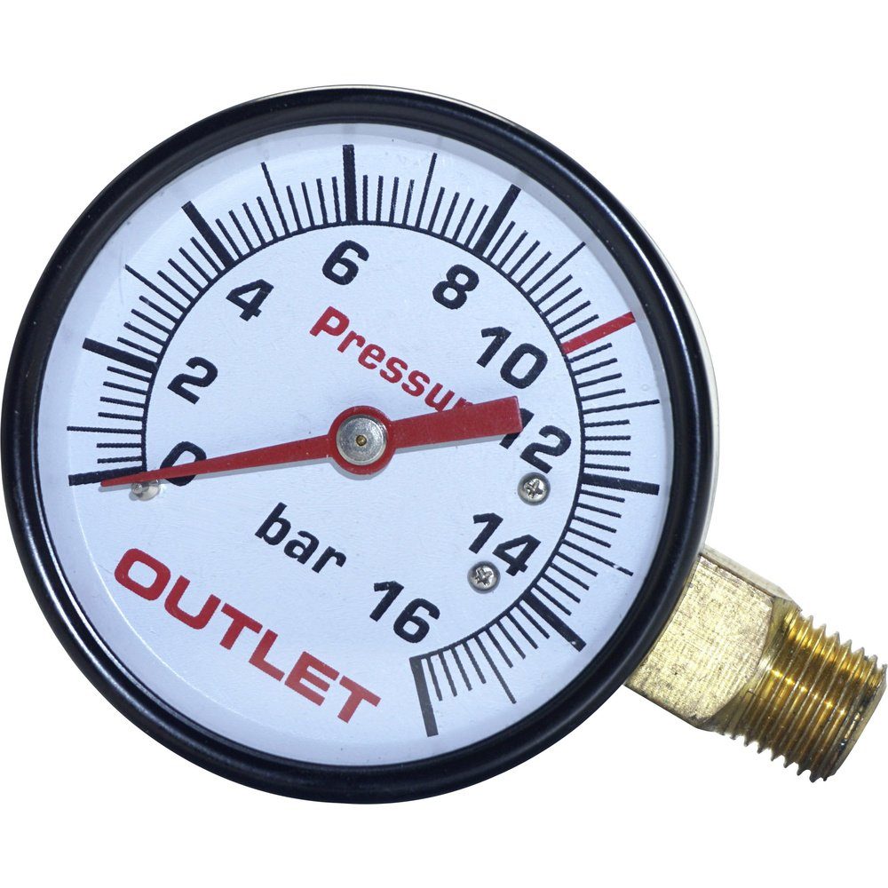 Druckluftgeräte-Set Aerotec Manometer 9052069 Anschluss (Manometer): Rückseite Außengewi