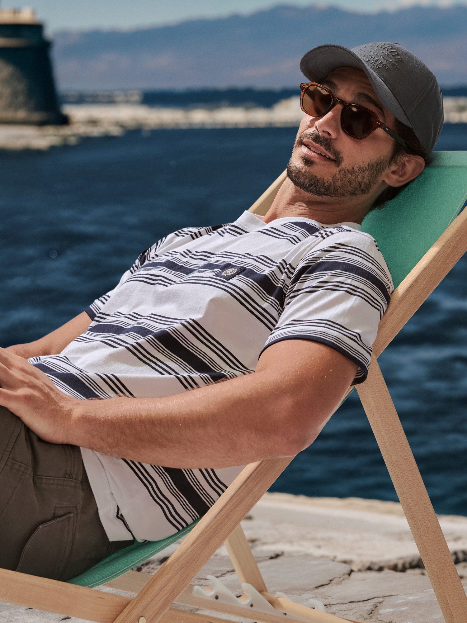 LERROS T-Shirt T-Shirt im Streifenlook mit O-Neck