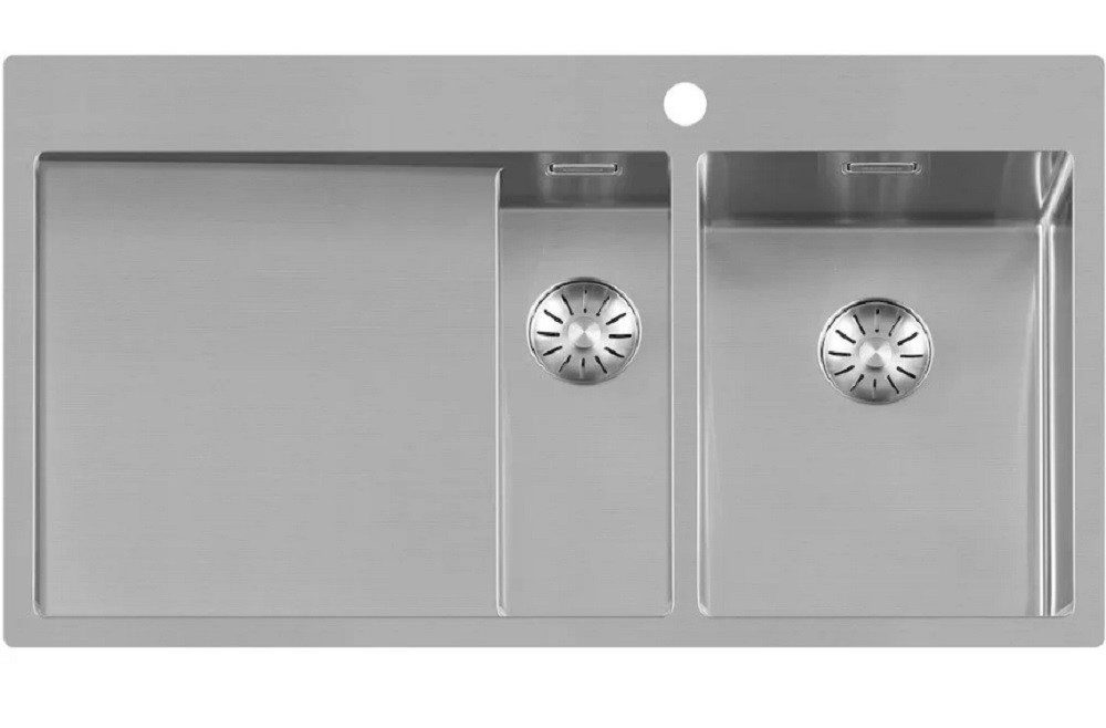 togo Küchenspüle 1534SPDB-L, rechteckig, 100/51 cm, inklusive Edelstahl SuperPlug und Easyclean-Überlauf