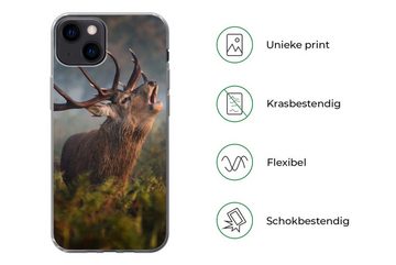 MuchoWow Handyhülle Hirsche - Geweihe - Pflanzen - Herbst, Handyhülle Apple iPhone 13, Smartphone-Bumper, Print, Handy