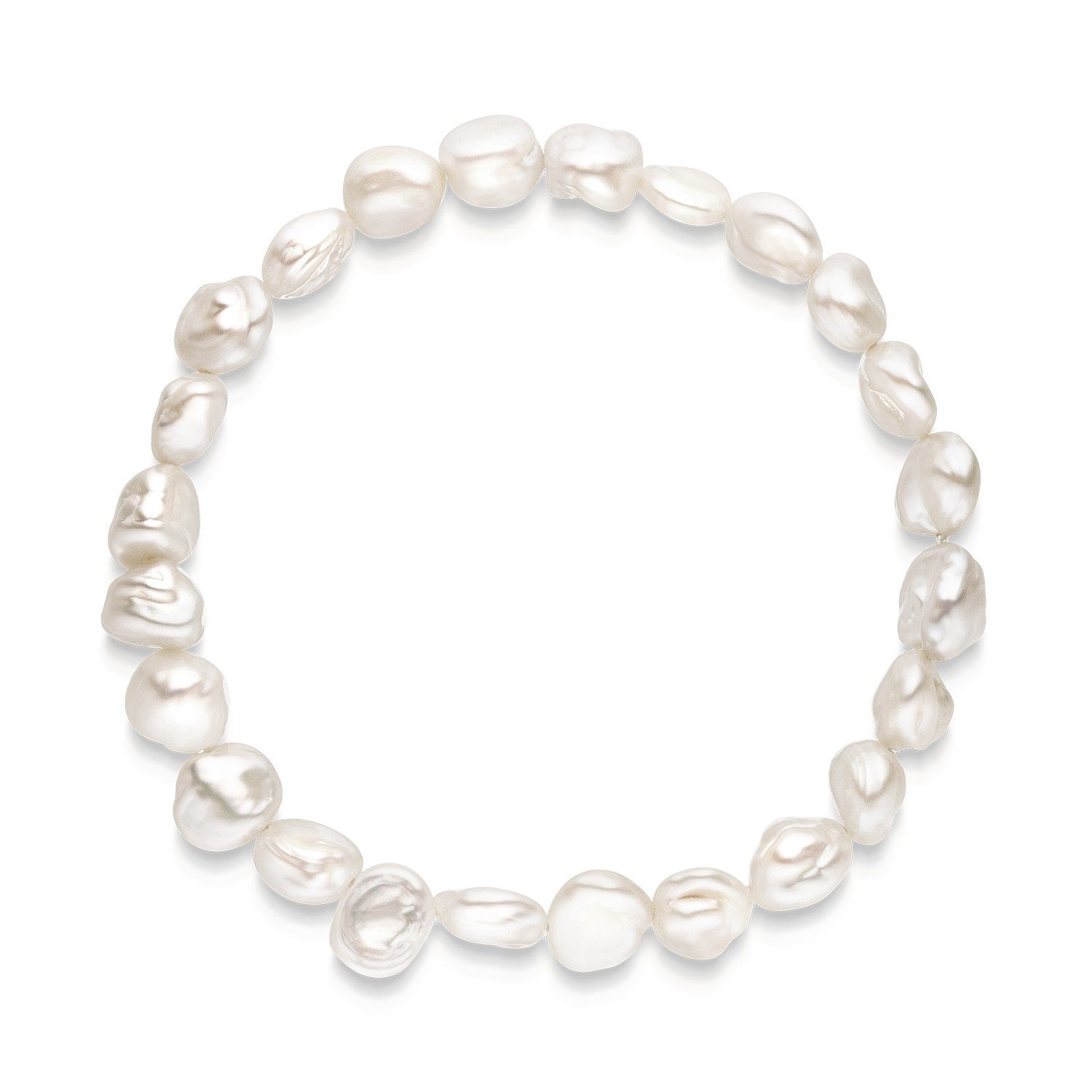 Materia Perlenarmband Damen Süßwasserzuchtperlen Creme Weiß günstig online kaufen