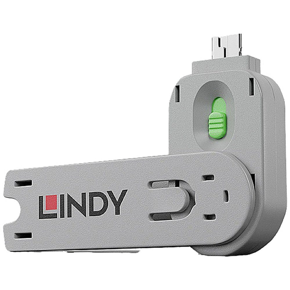 Laptopschloss LINDY USB-A Port Schlüssel Grün 40621