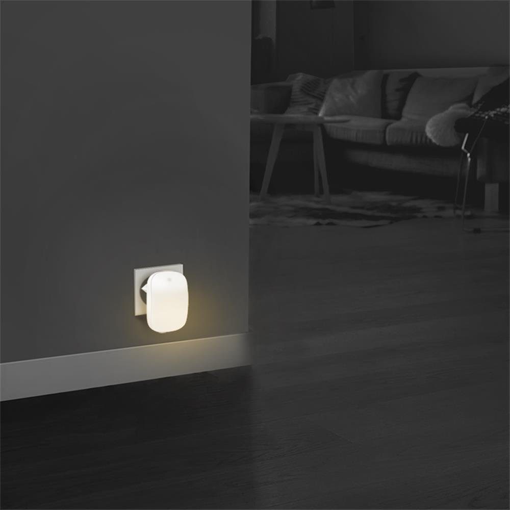 LogiLink LED Nachtlicht x2, oval, mit warmweiß 3014 LED014, Dämmerungssensor, LED