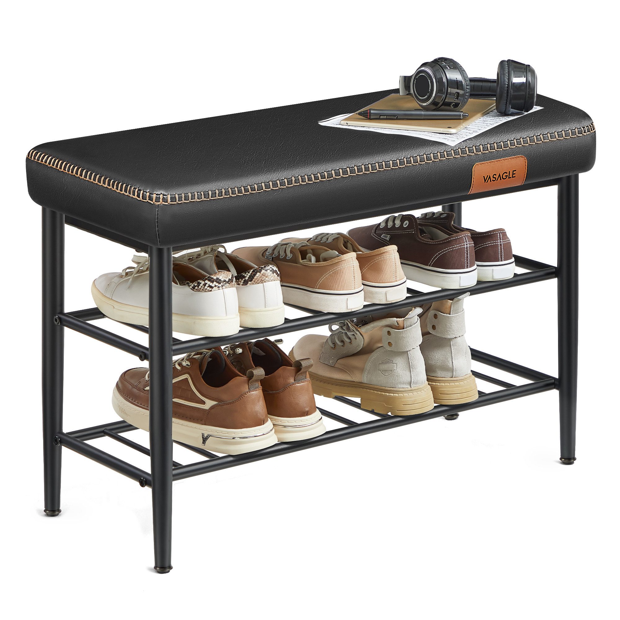 VASAGLE Schuhbank, Schuhregal, EKHO Series, Kunstleder, günstig online kaufen