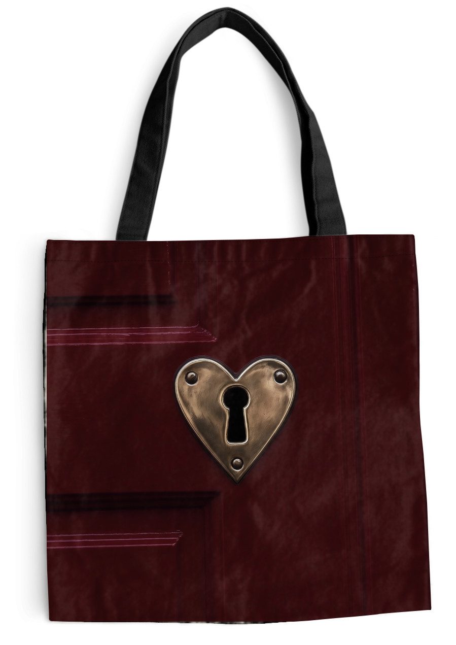 MuchoWow Shopper Bordeaux - Schlüsselanhänger - Holz - Tür, Handtasche, Damen und Herren, Schultertasche, Umhängetasche, Tote Bag