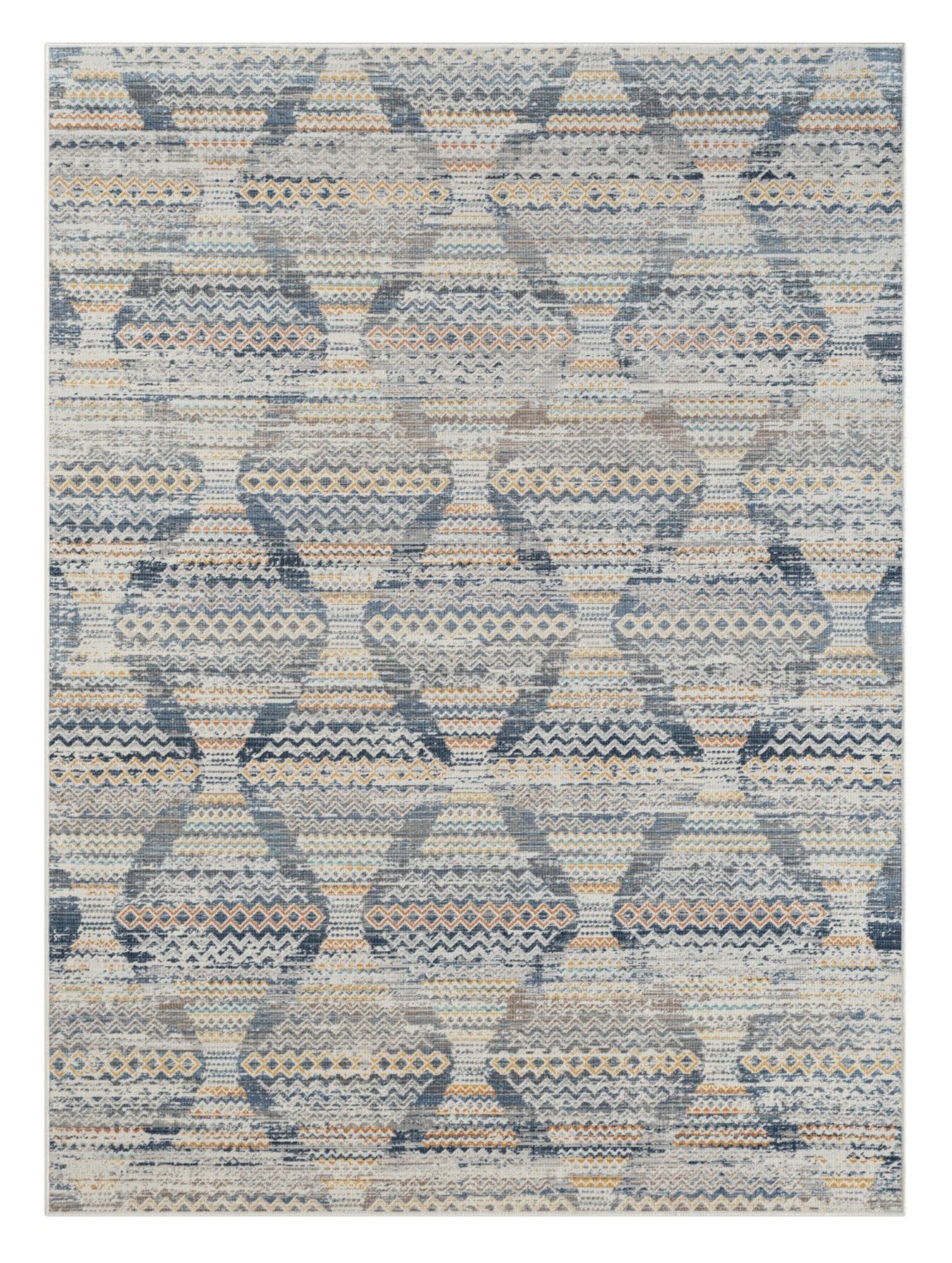 Wohnando Teppich MY-RUG Anjali 1 240x170cm, rechteckig, Höhe: 6 mm, Flachgewebe, im modernem Used Look