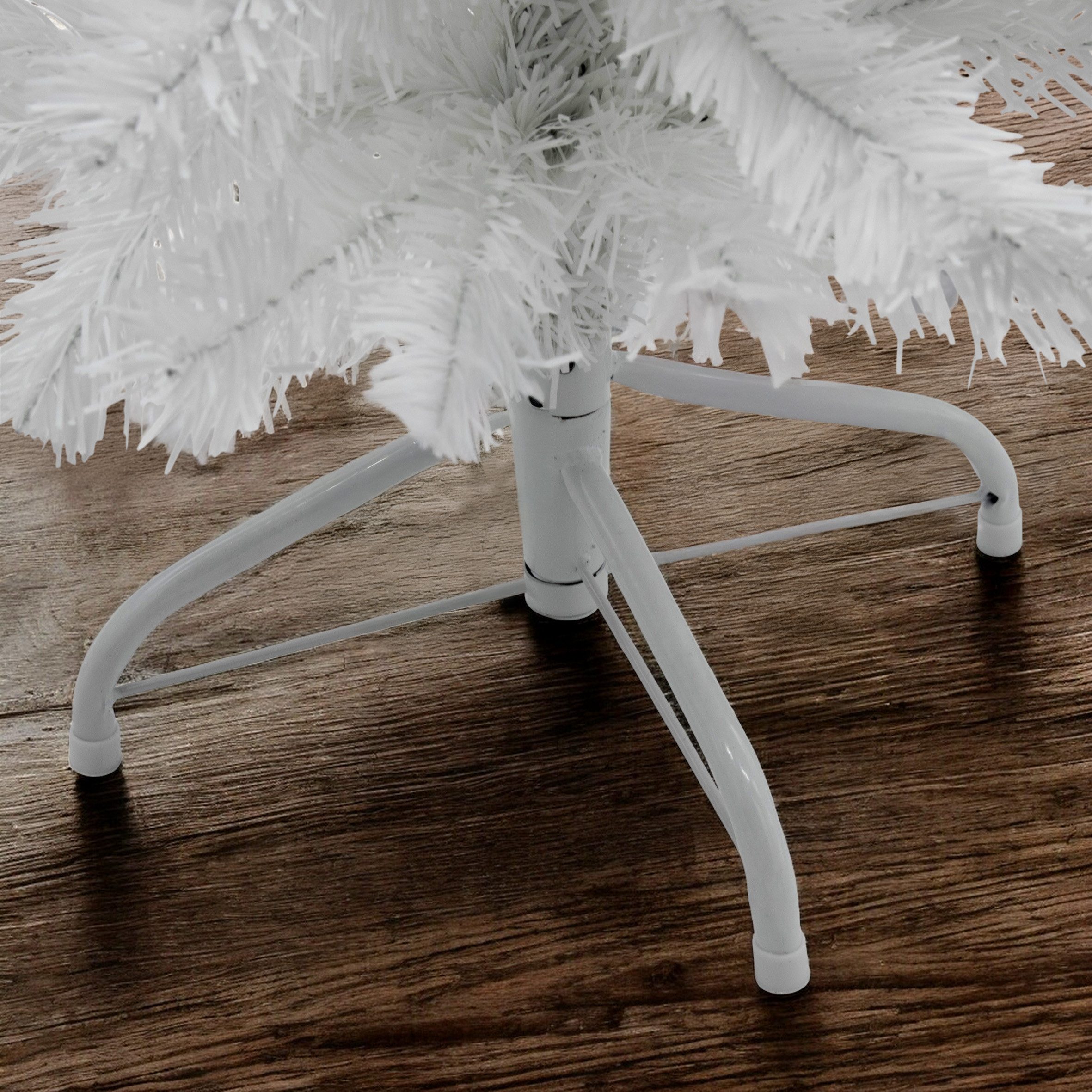 Spetebo Künstlicher Weihnachtsbaum Künstlicher Weihnachtsbaum klein - 90 cm / weiß, Kunstbaum, Kunst Tannenbaum Christbaum inklusive Baumständer