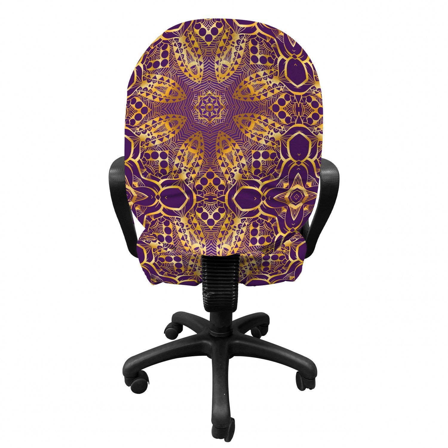 dekorative Boho-Motiv Schutzhülle Mandala Stretchgewebe, aus Bürostuhlhusse Abakuhaus, lila