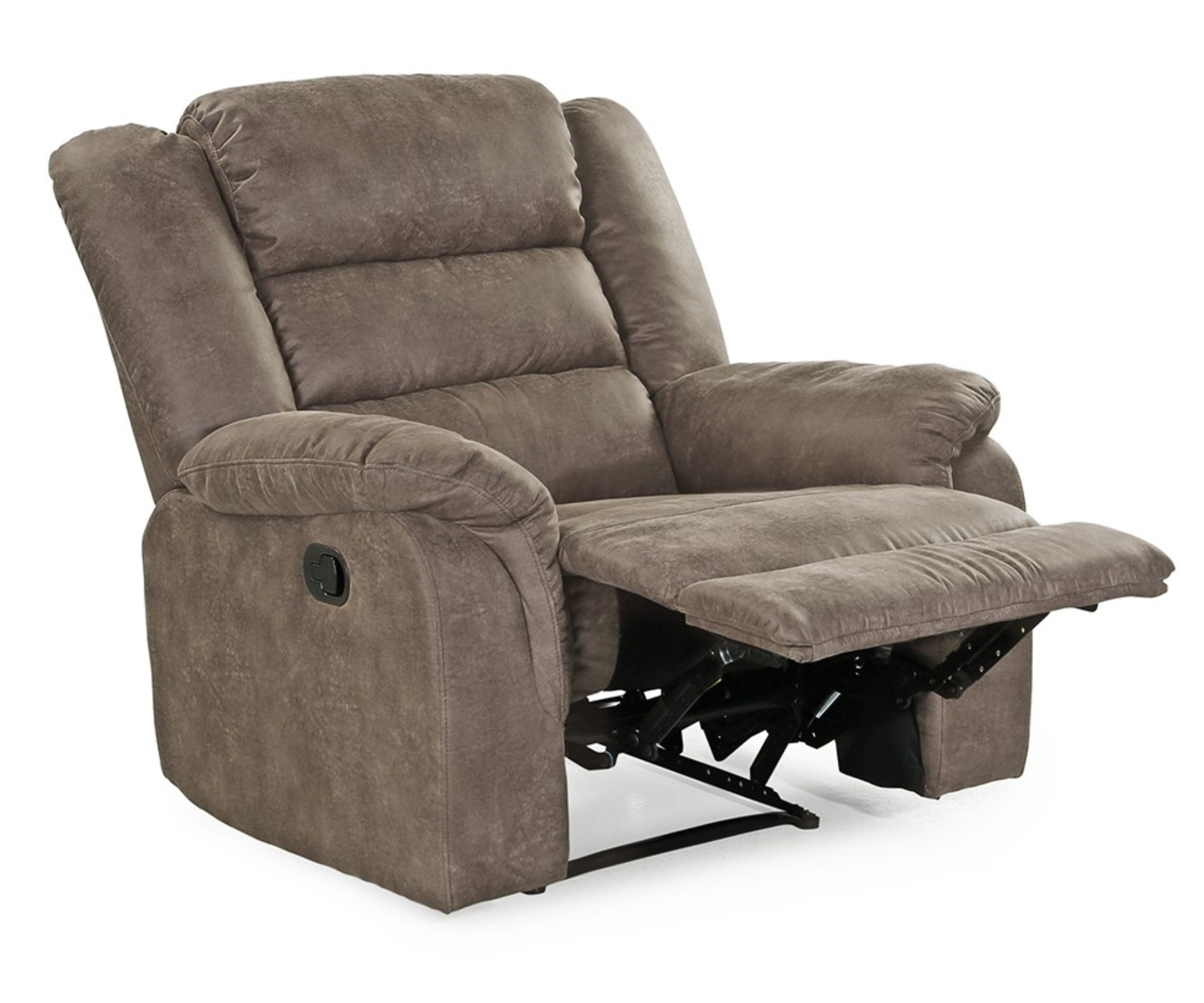 luma-home Relaxsessel 15132 (TV-Sessel mit halbautomatischer Relaxfunktion B95/T93/H103 cm), Federkern, Wellenunterfederung, Bezug Mikrofaser Vintage Graubraun