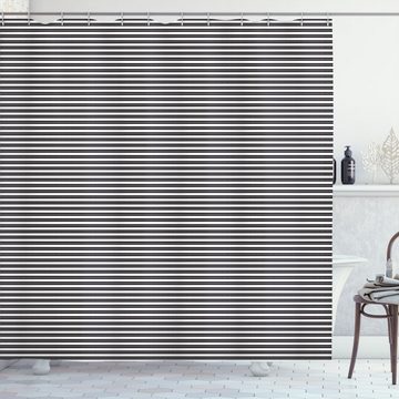 Abakuhaus Duschvorhang Moderner Digitaldruck mit 12 Haken auf Stoff Wasser Resistent Breite 175 cm, Höhe 180 cm, Streifen Moderne abstrakte Symmetric