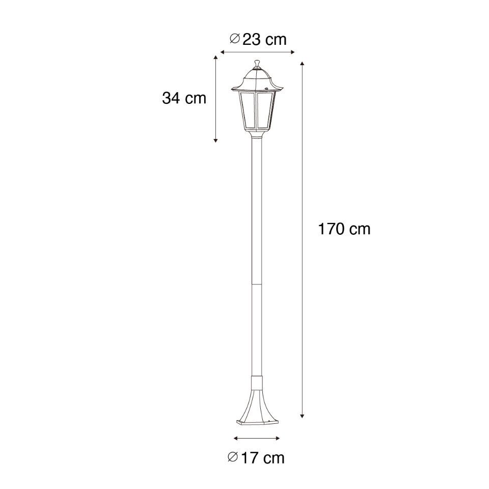 Qazqa Außen-Stehlampe New orleans, ohne Leuchtmittel, E27, Grün, Klassisch / Antik, Aluminium, 1-flammig