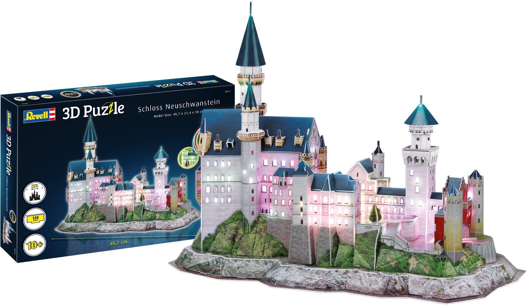 Image of REVELL Schloss Neuschwanstein-LED Edition 3D Puzzle, Mehrfarbig
