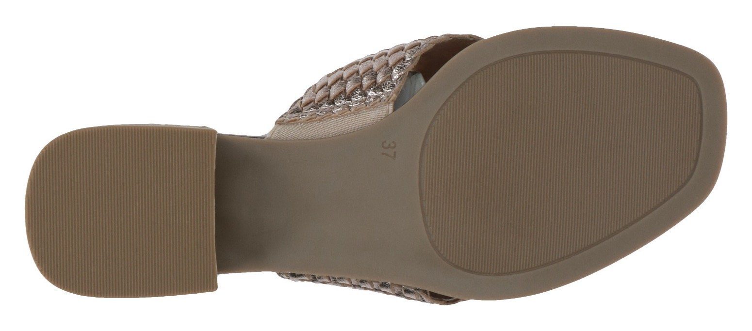 Caprice Pantolette in Metallic-Optik taupe metall