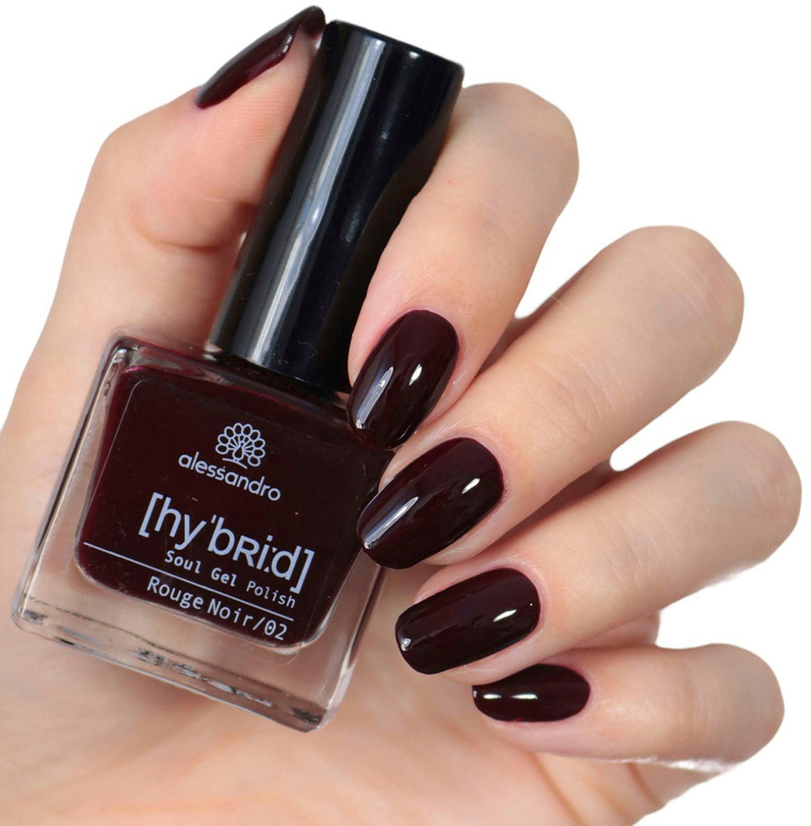 alessandro NOIR, Nagellack ALE 3-tlg. SET ROUGE TRY HYBRID ME international